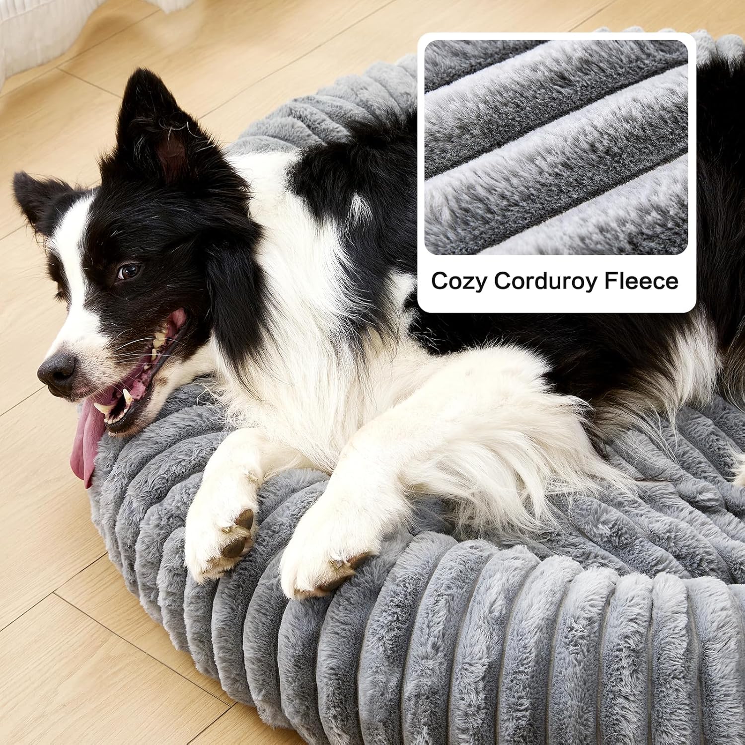 Thumbnail 3 de Oveppy Donut Dog Bed Large (Washable, Removable Cover) in Grey, 36x36x8 inches