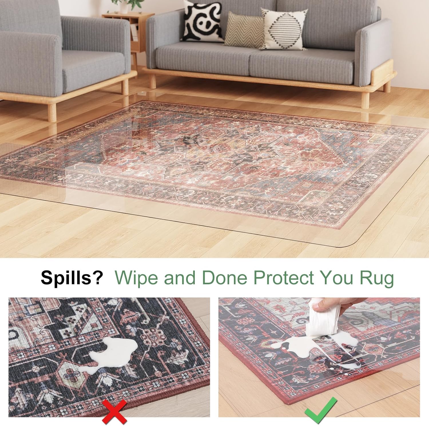 Thumbnail 2 de ZPAI Crystal Clear 3x5ft Floor Mat