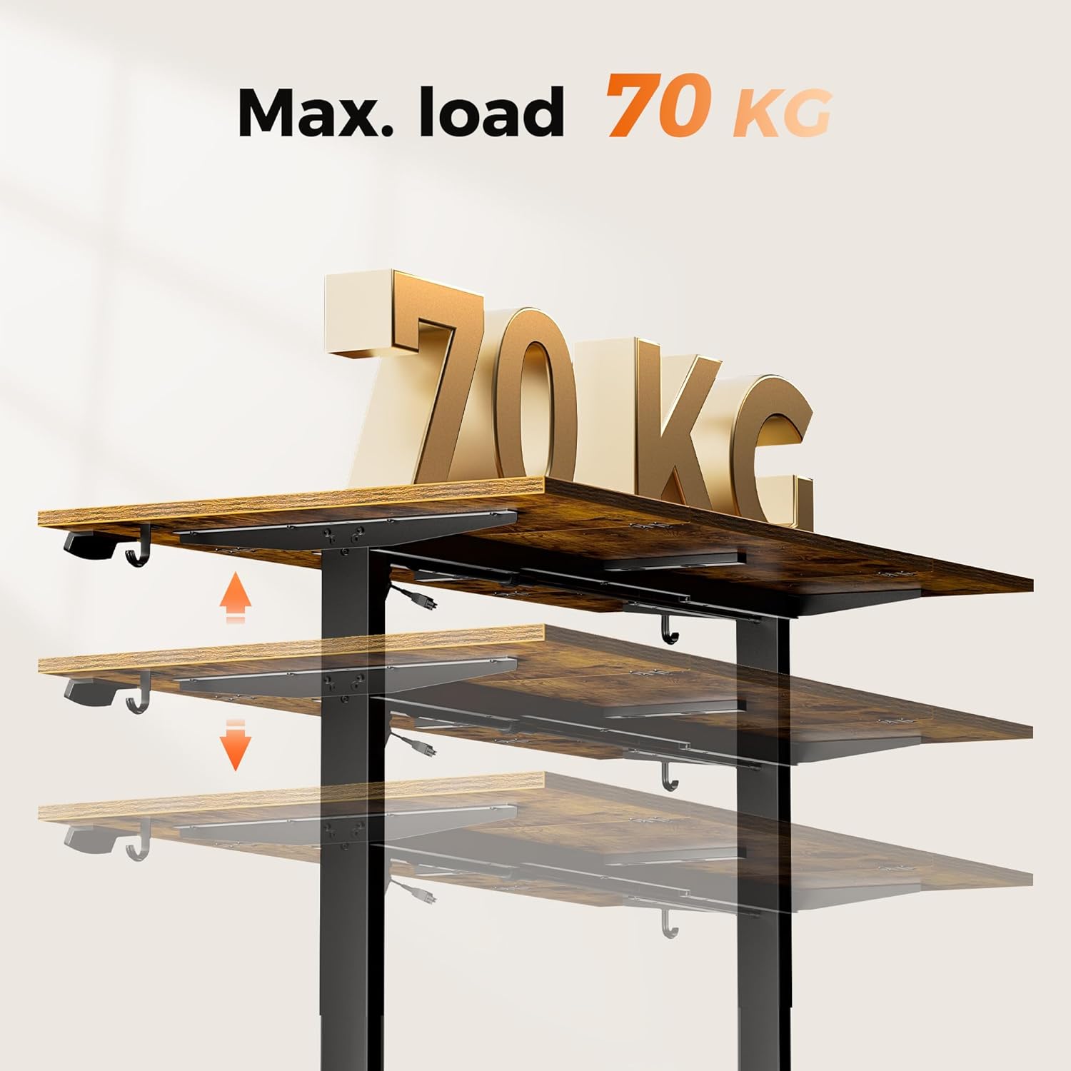 Thumbnail 4 de Agilestic Height-Adjustable Electric Desk, 140x80 cm – Sit-Stand Office Desk