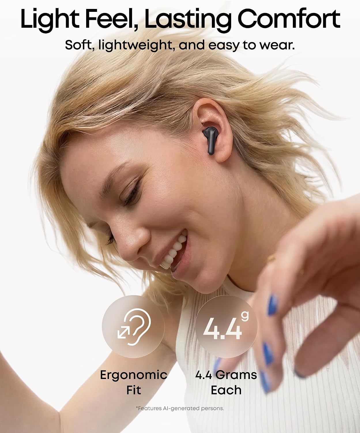 Detalle 1 de soundcore P42i True Wireless Earbuds with Adaptive ANC, LDAC and Natural Mode