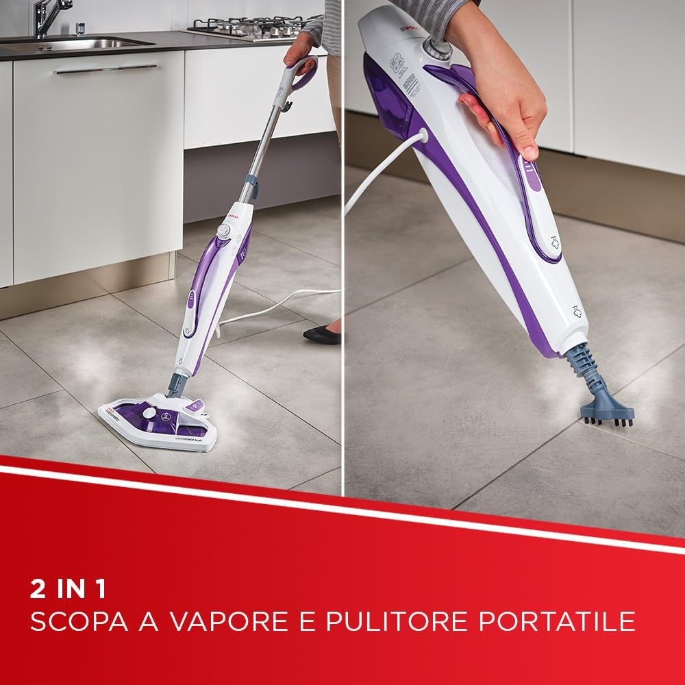 Detalle de Polti Vaporetto SV440 Double: scopa a vapore 2 in 1, potenza 1500 W con 11 accessori