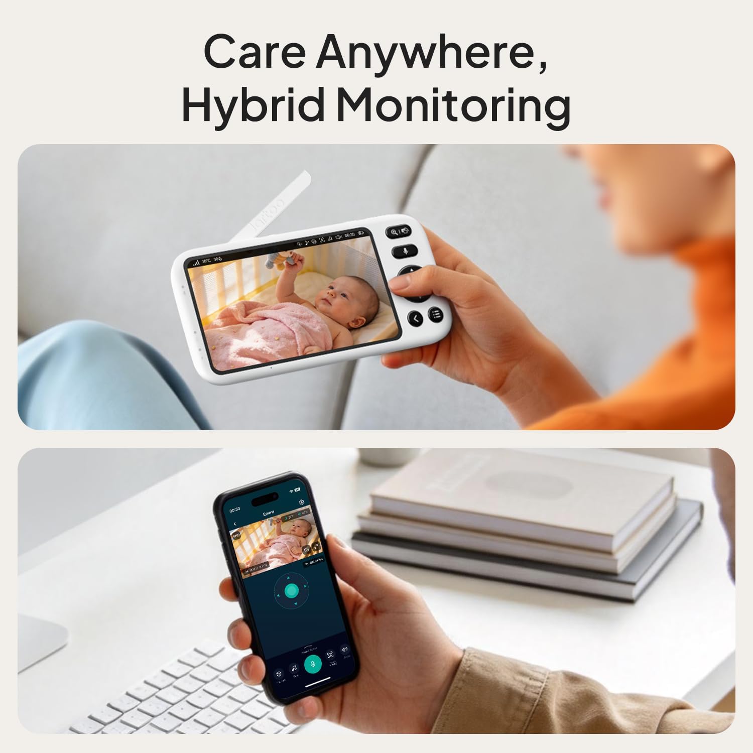 Detalle de Jartoo JBM550 Smart Baby Monitor with 2K Camera and 5.5-Inch Screen