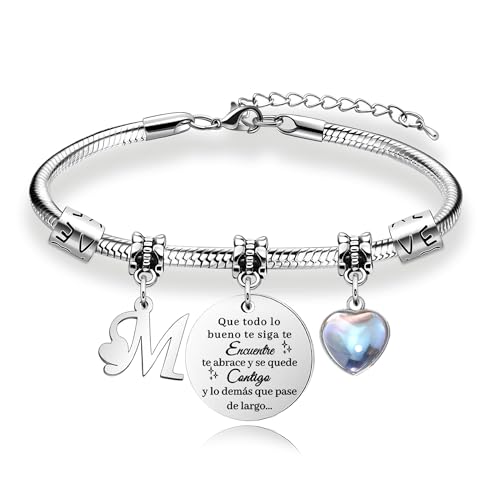 Detalle de Awyuan pulsera de iniciales personalizada