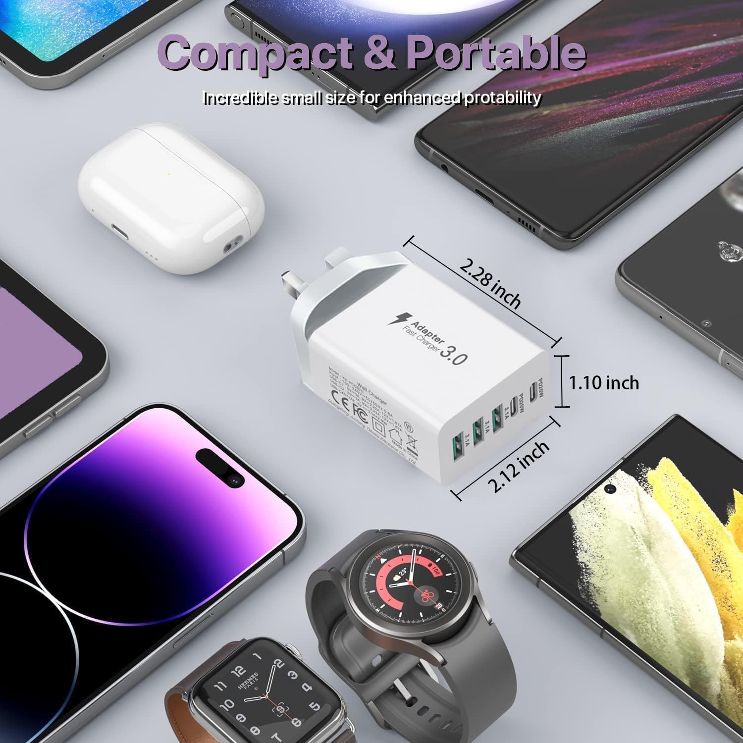 Thumbnail 6 de USB C Fast Charger 50W 5-Port Plug