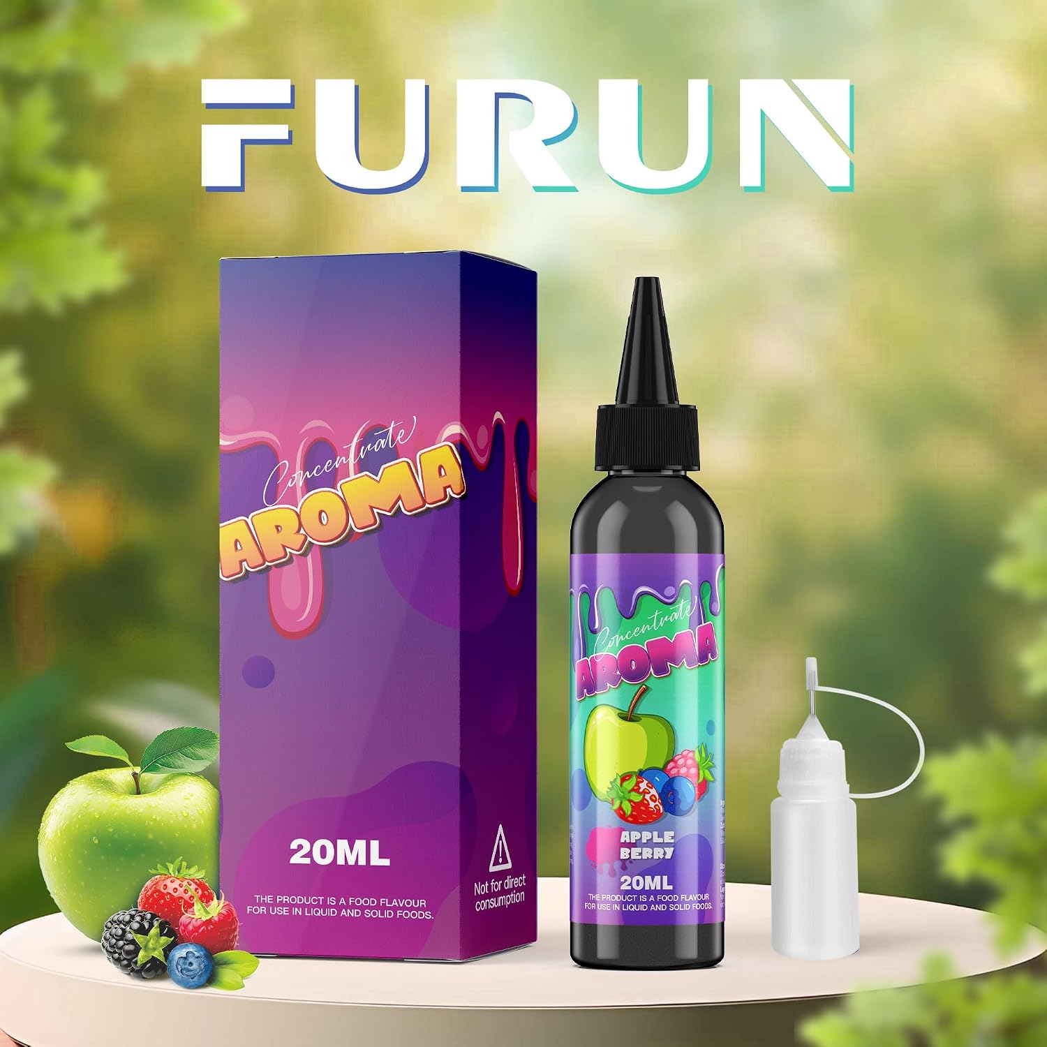 Detalle de FURUN Apfel-Beere Aromakonzentrat 20ml – Hochdosiertes Lebensmittelaroma für Eis, Desserts und DIY-Getränke