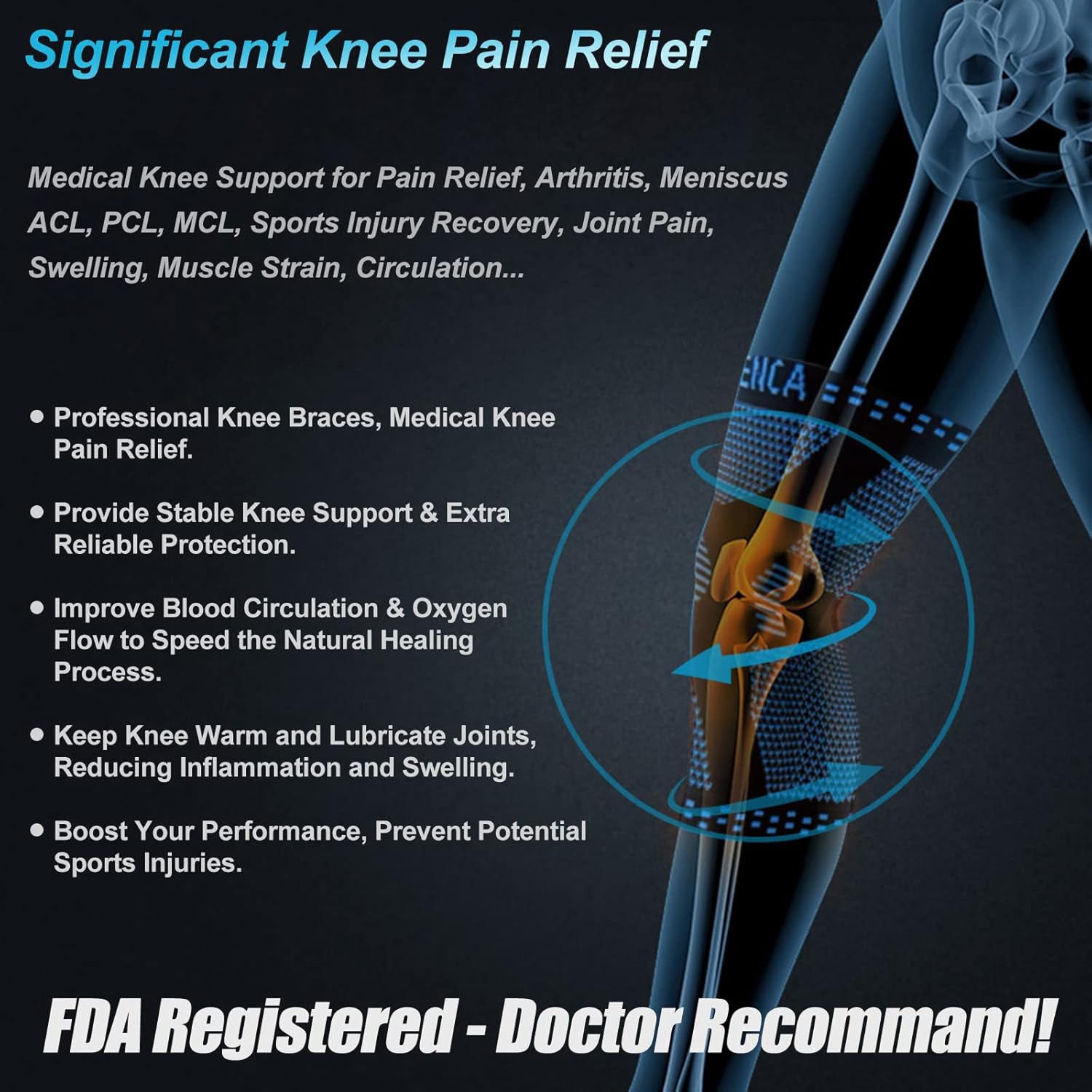 Thumbnail 3 de NEENCA Professional Knee Brace: Medical-Grade Knee Sleeve with Patella Gel Pads & Side Stabilizers