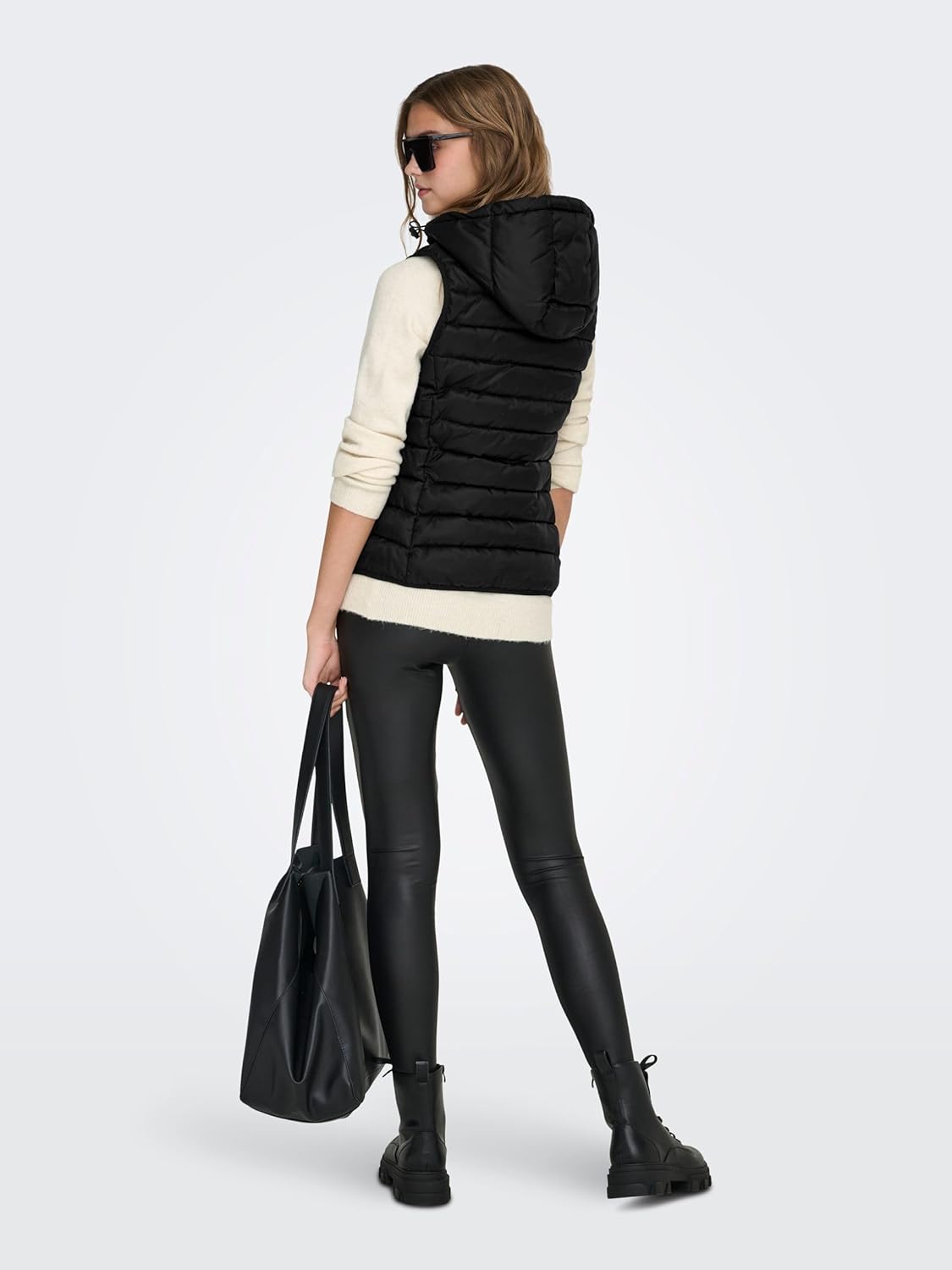 Thumbnail 4 de ONLY Quilted Gilet trapuntato da donna con cappuccio e collo alto