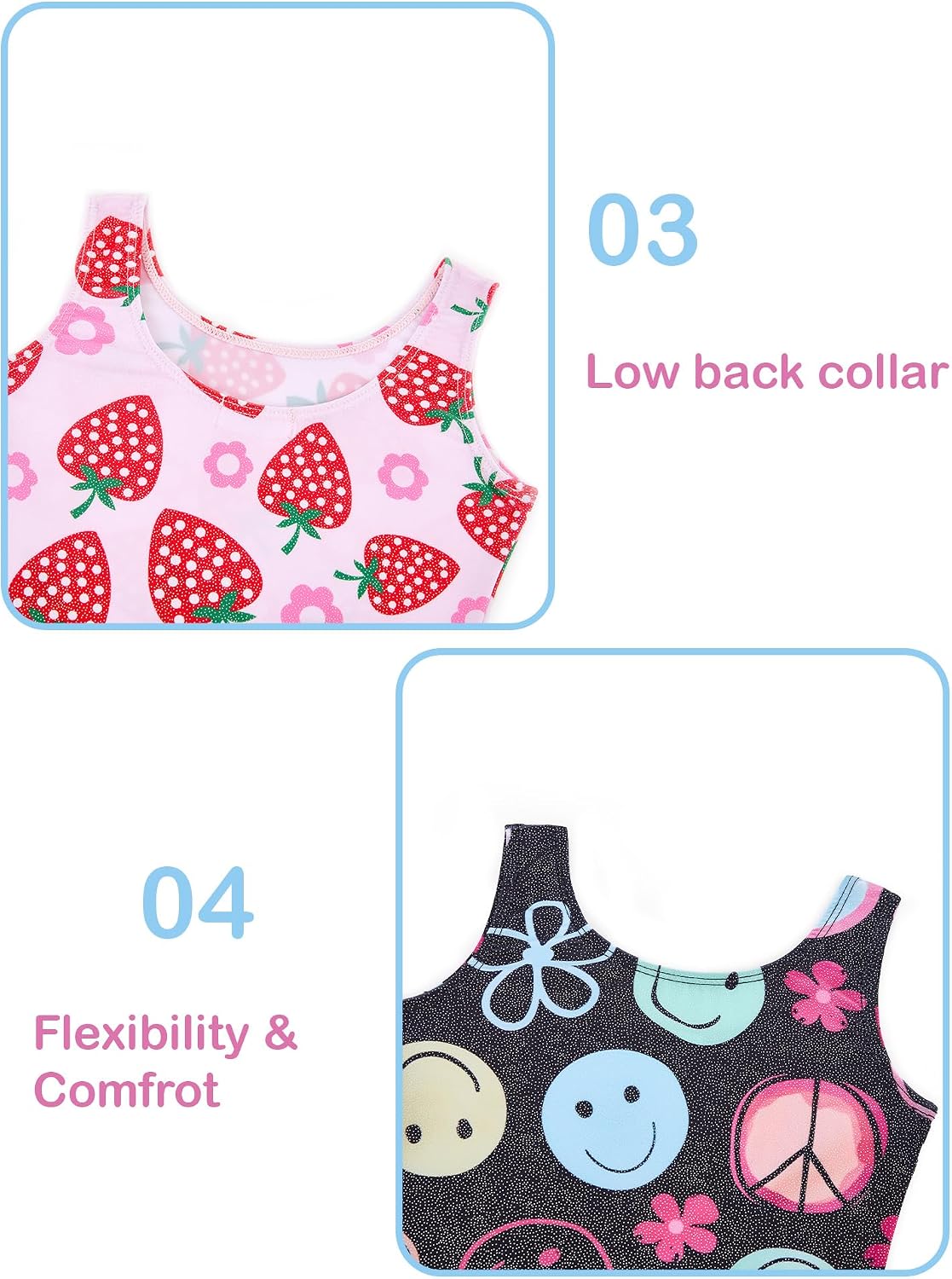 Thumbnail 6 de Tstiti Girls’ Sparkly Gymnastics Leotards, 2-Pack with Matching Hair Scrunchies