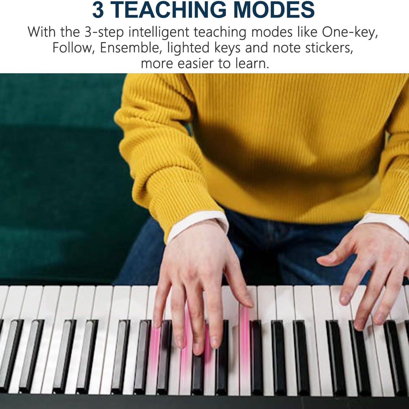 Thumbnail 4 de JIKADA JIKADA-61 61-Key Electronic Keyboard Piano Set with Lighted Keys