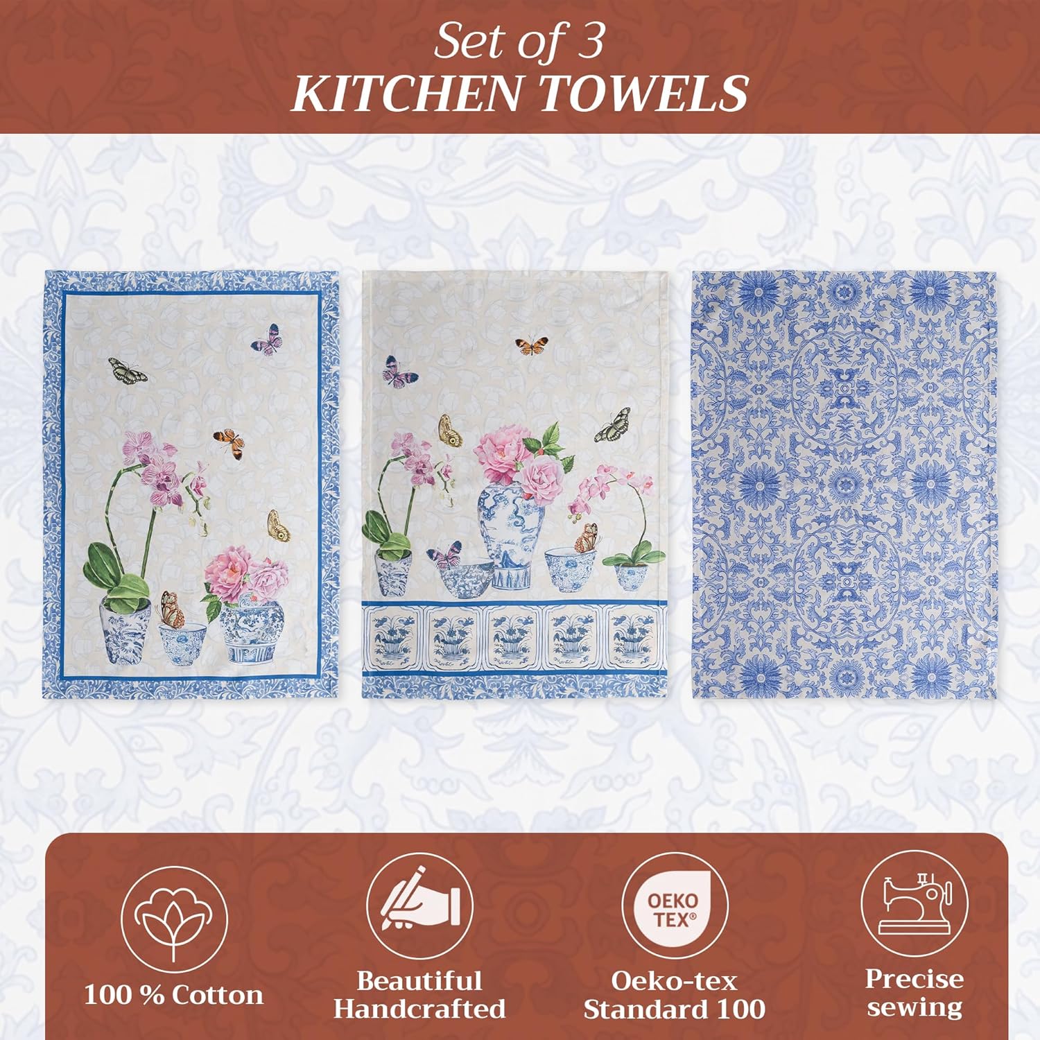 Thumbnail 1 de Maison d' Hermine Kitchen Towels 27.5" cotton set of 3