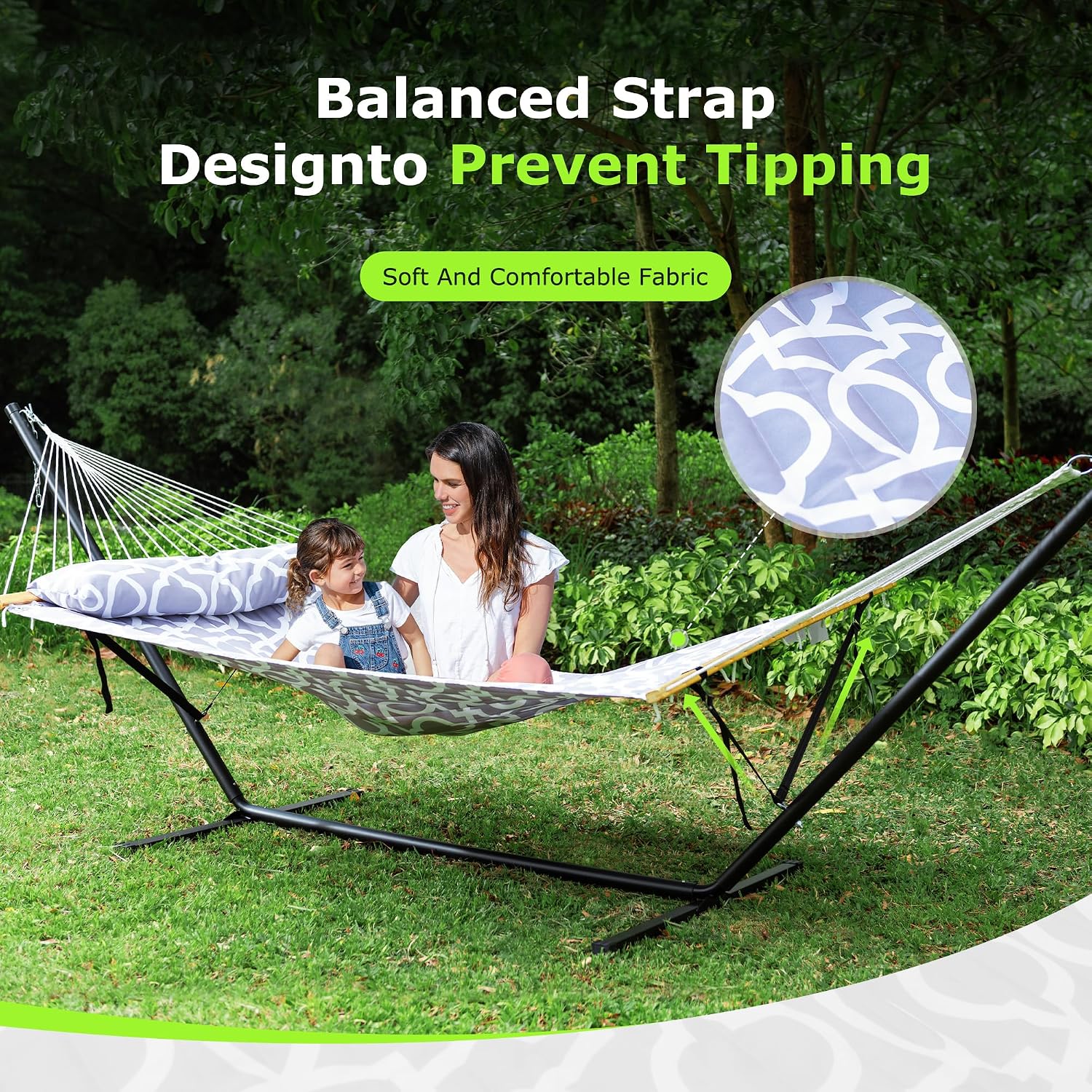 Detalle de ANAGOO Double Hammock with Stand, 500-lb Capacity