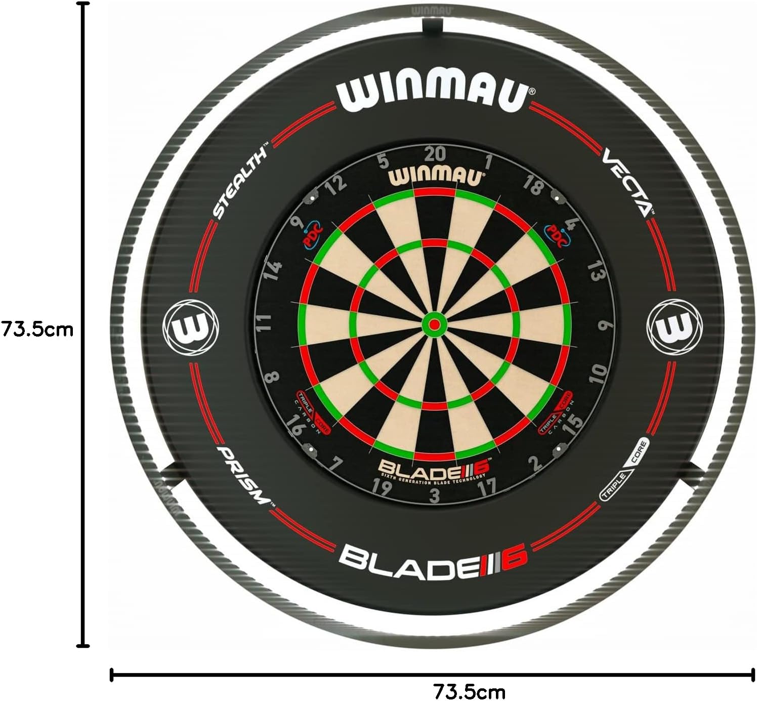 Detalle 2 de WINMAU Plasma Dartboard Light (Black or Ice): 360° Shadow-Free LED Ring for Dartboards