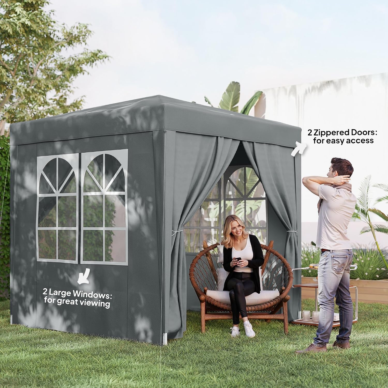 Thumbnail 5 de Outsunny 2x2m Pop Up Gazebo Grey