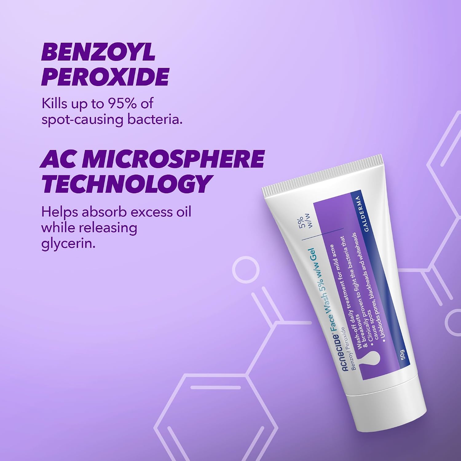 Thumbnail 3 de Acnecide Face Wash Gel 5% Benzoyl Peroxide 50g
