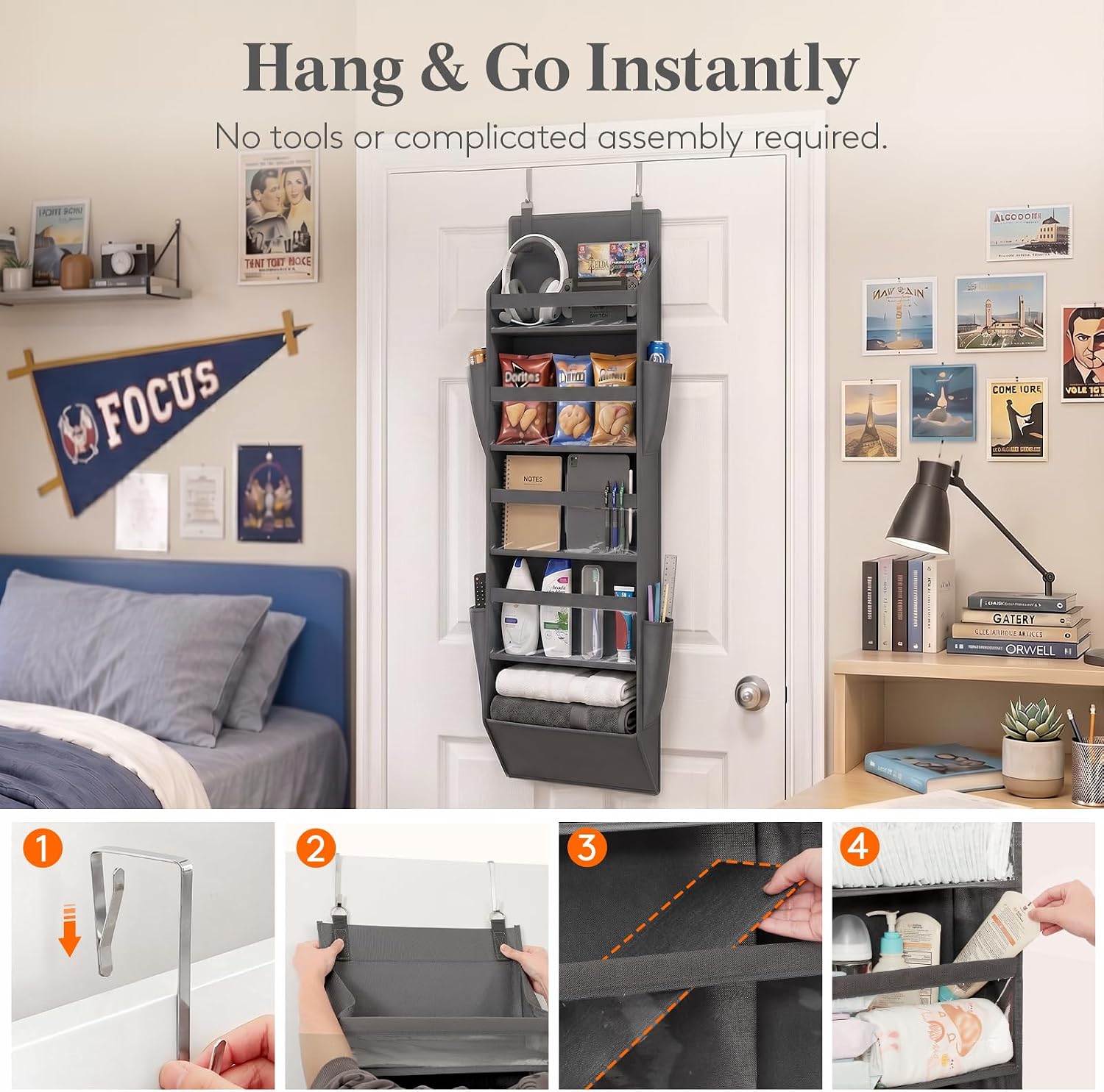 Thumbnail 4 de Lifewit Over-the-Door Organizer, 5-Section