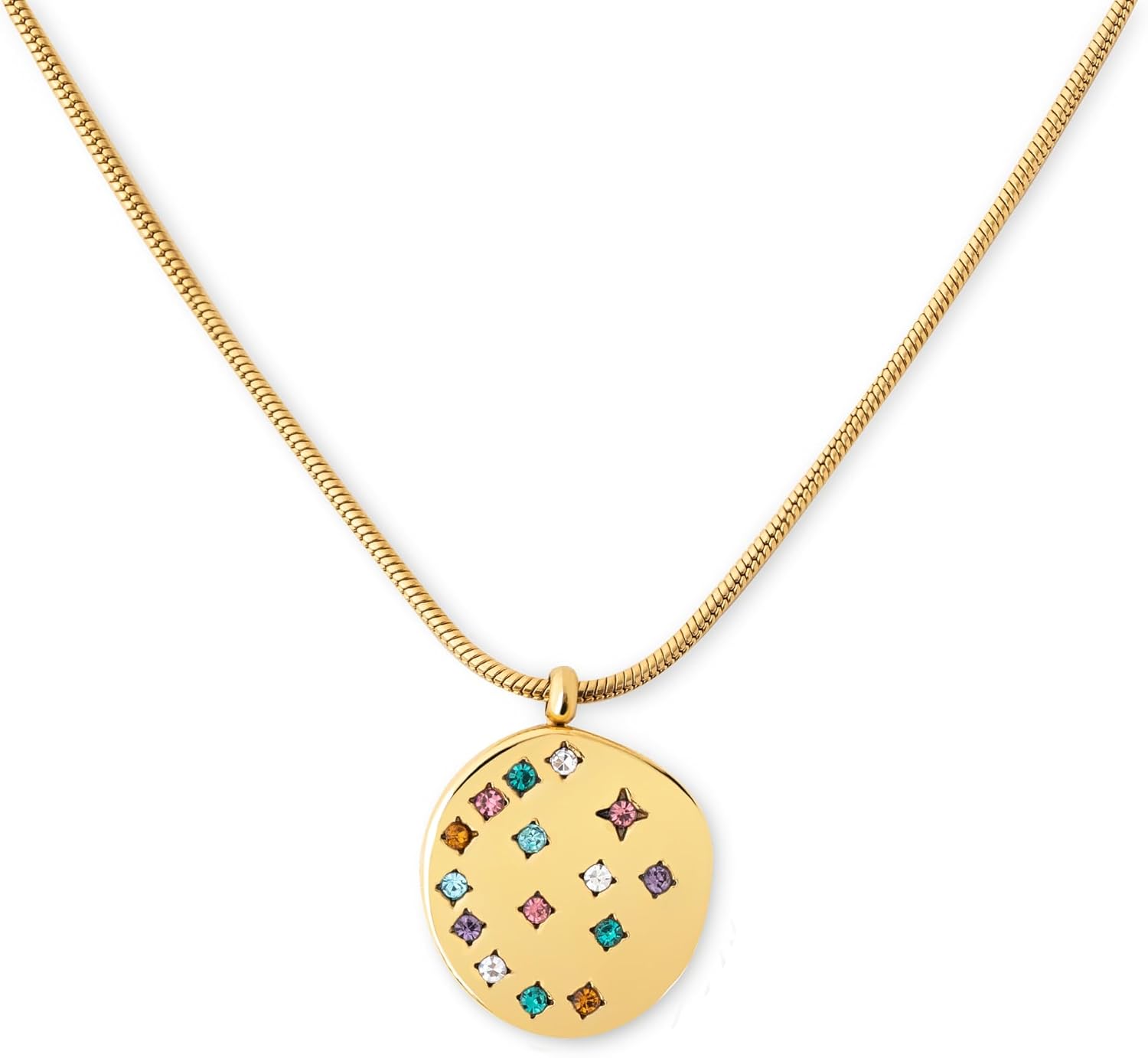 Thumbnail 2 de SINGULARU - Collar Bling: cadena gruesa con medallón y circonitas blancas