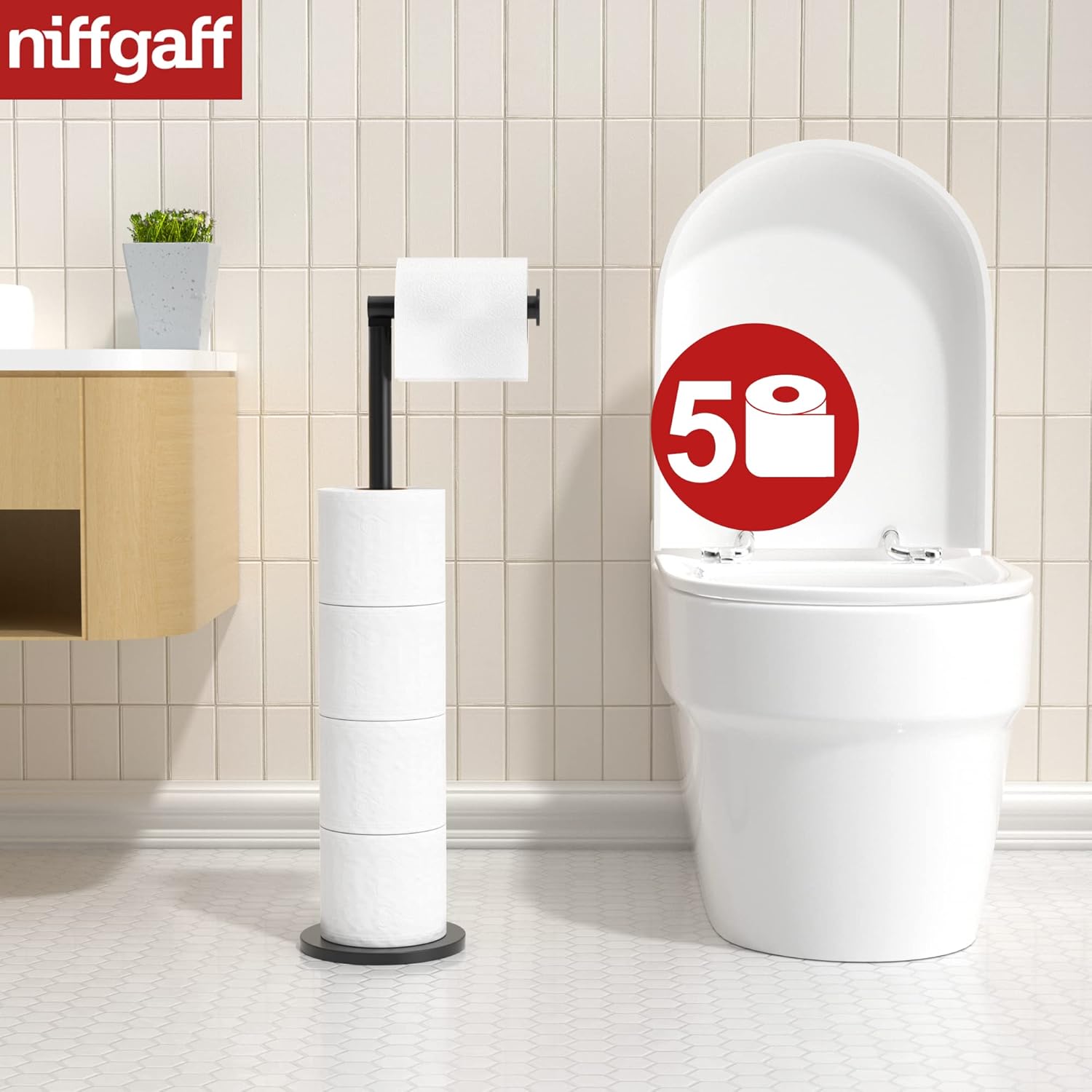 Thumbnail 2 de Stainless Steel Free-standing Toilet Roll Holder 🚽