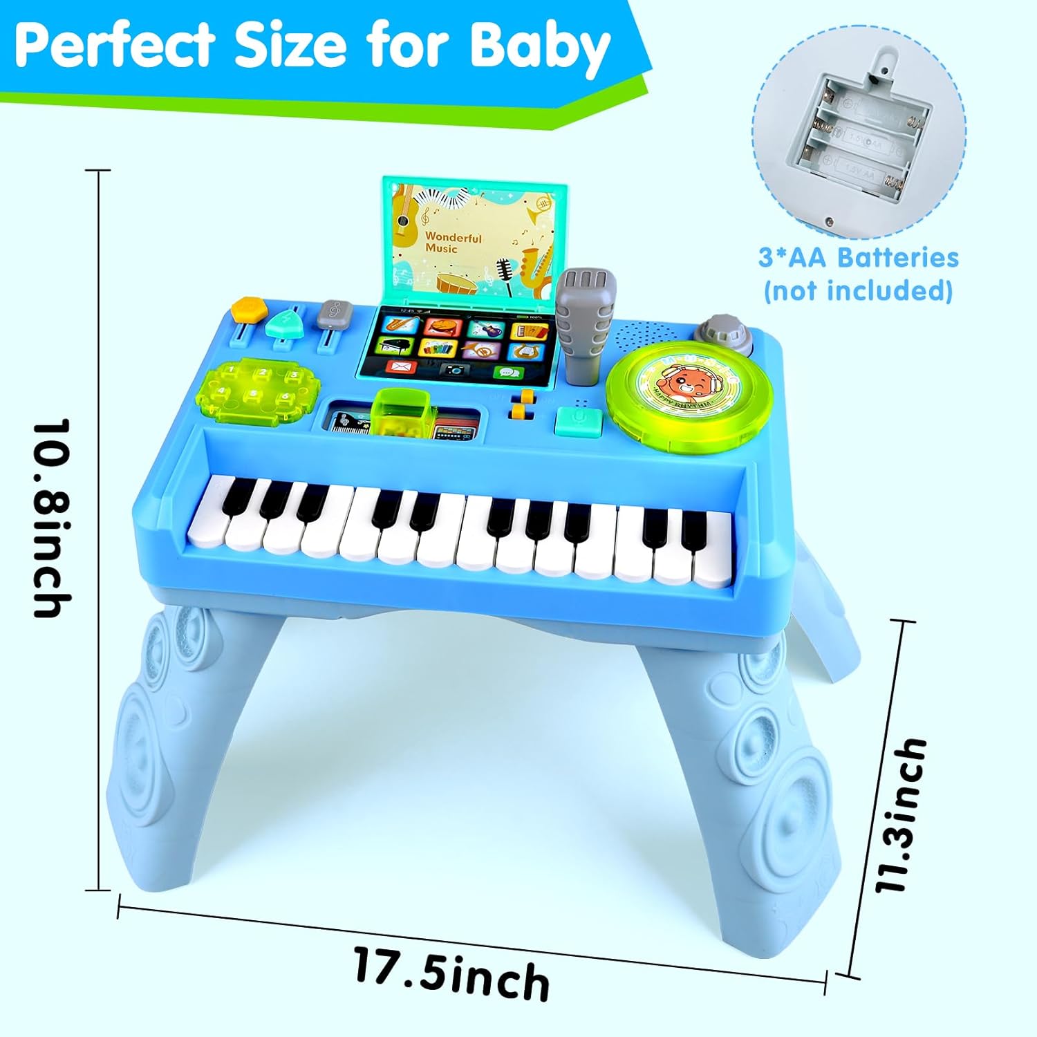 Detalle 2 de Baby DJ Table for Toddlers 1-3: Interactive Musical Piano & DJ Toy