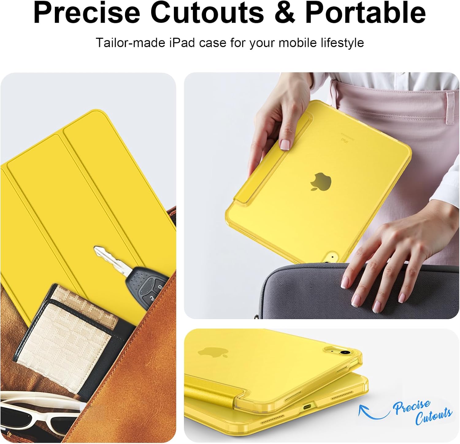 Detalle de FINTIE Ultra Slim Case for iPad (A16) 11th Gen / iPad 10th Gen 10.9" - Frosted Yellow