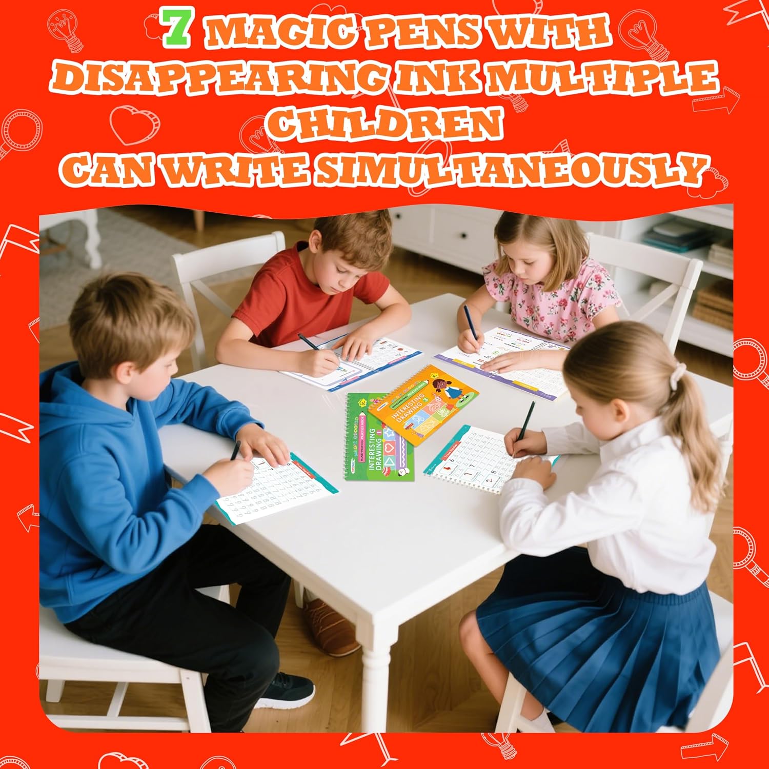 Thumbnail 6 de Lumikidz Magic Grooved Writing Practice Set (Reusable Grooved Books + Magic Pens) for Kids Ages 3–5