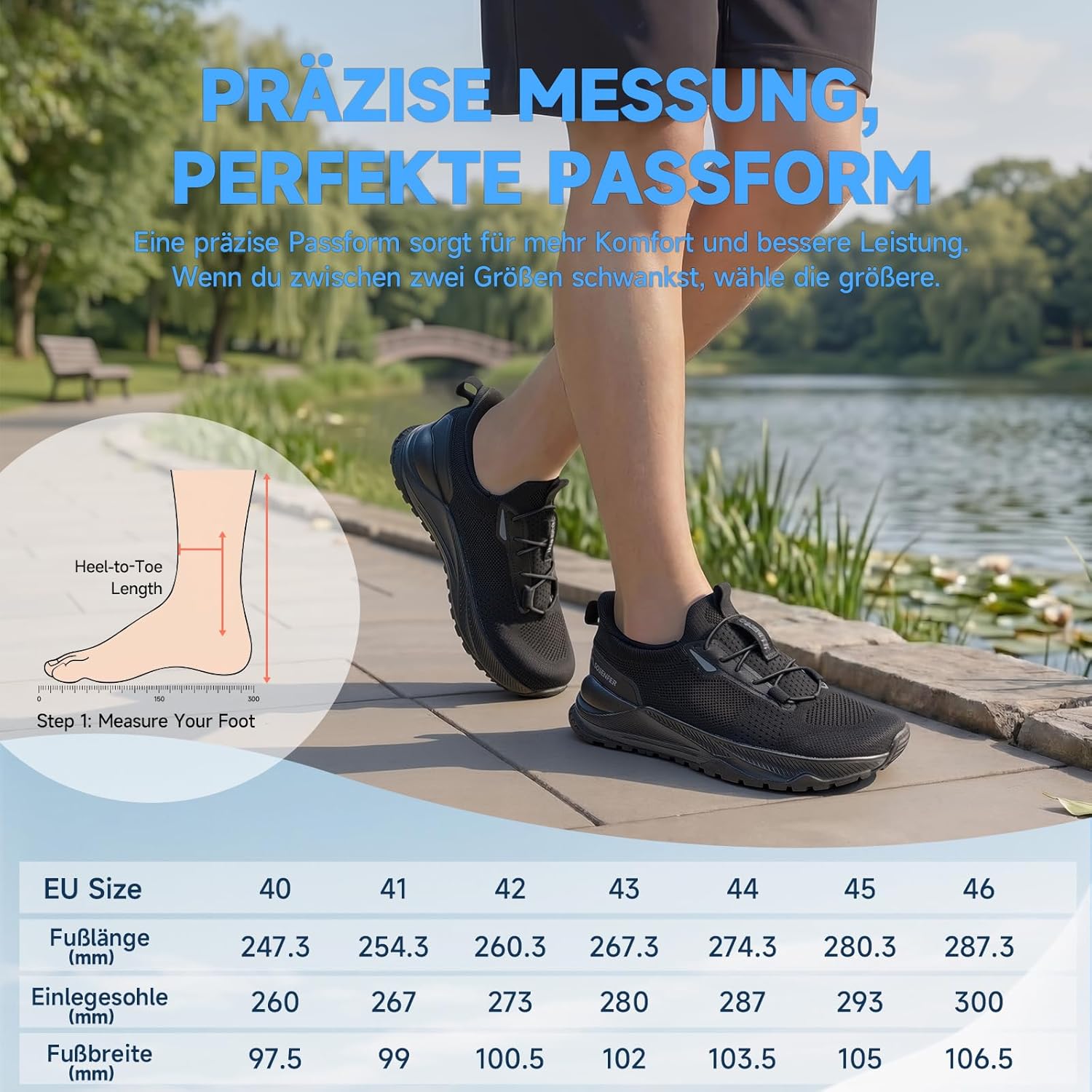 Thumbnail 5 de Sosenfer Slip-on Sneakers Herren – Breite Füße, atmungsaktives Obermaterial, rutschfeste Sohle