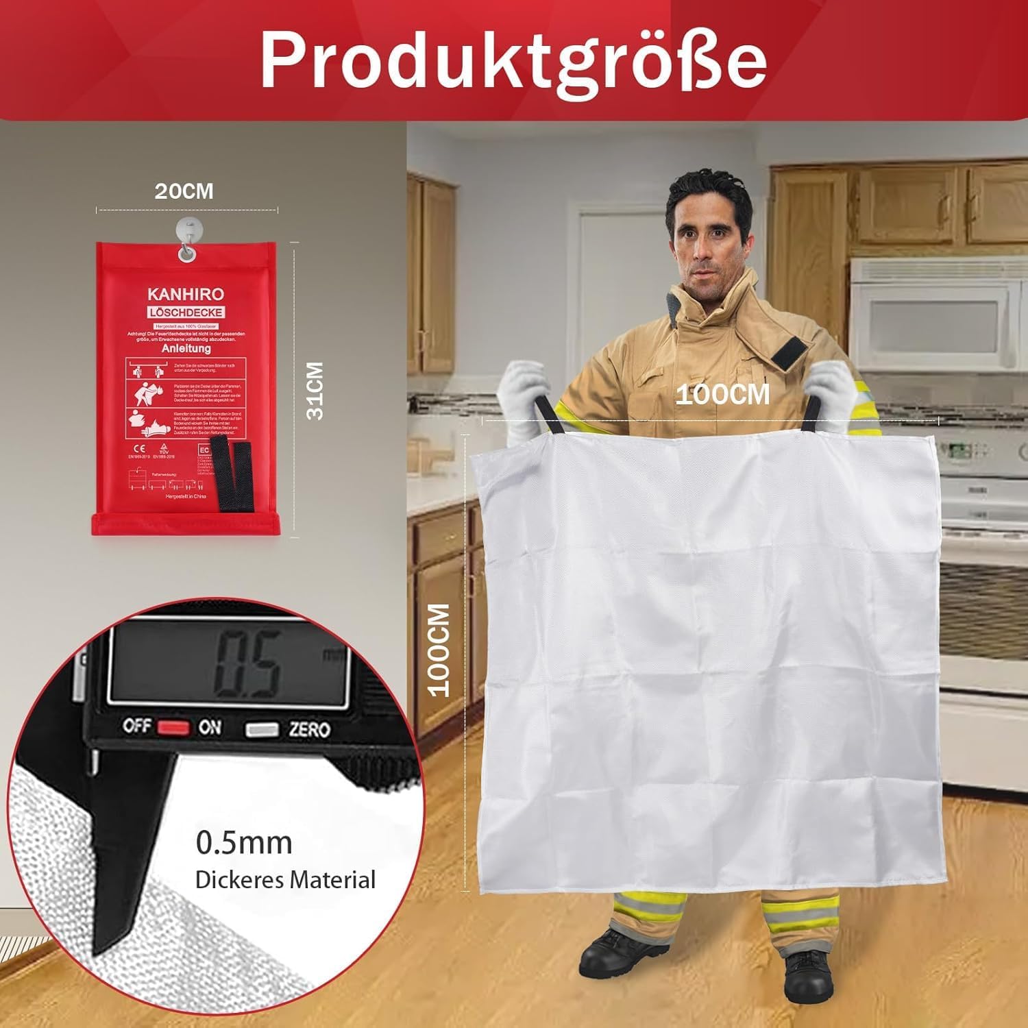 Thumbnail 3 de Kanhiro Löschdecke Küche 1 m x 1 m