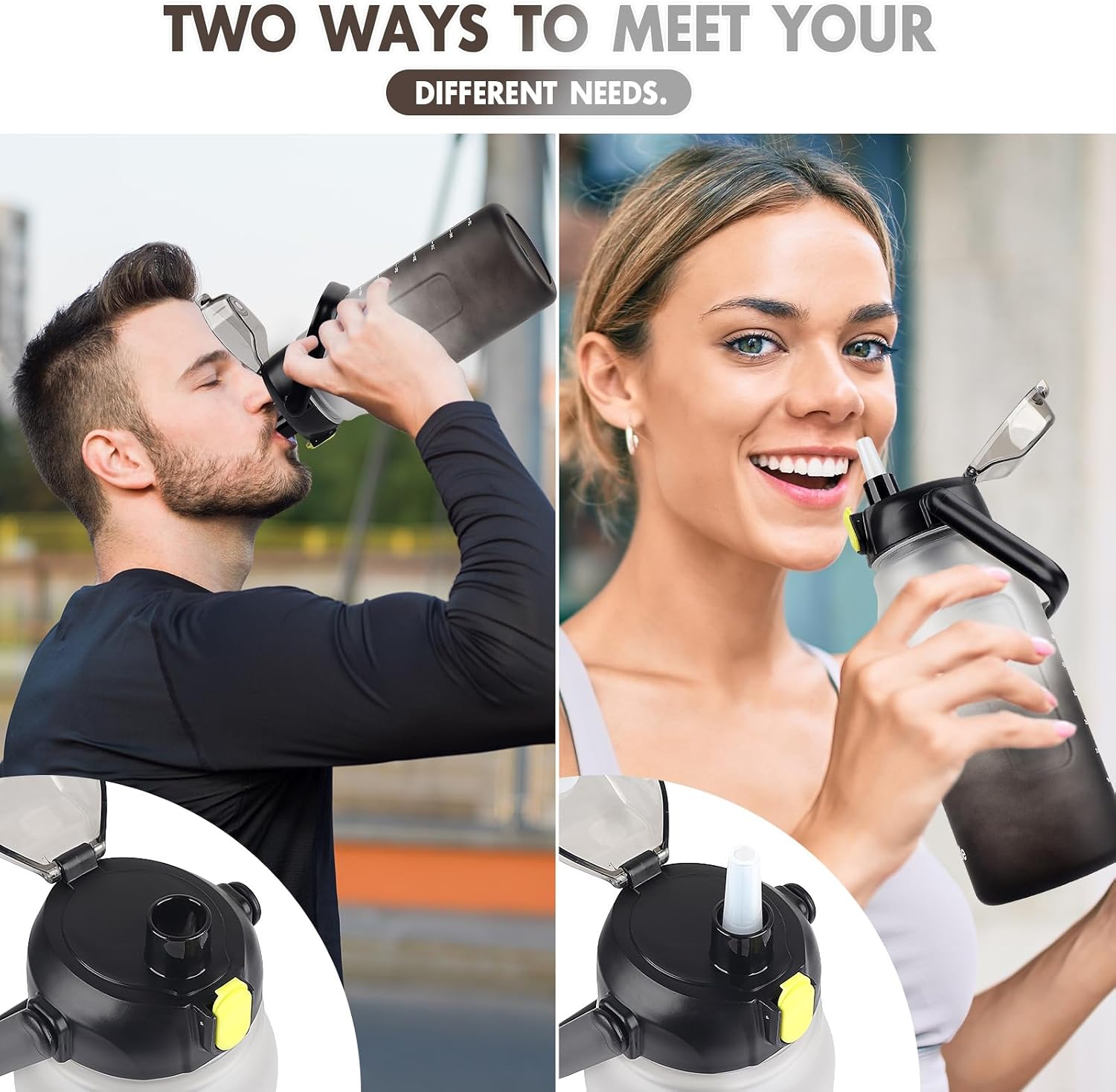 Thumbnail 3 de GXCROR Water Bottle 2L with Straw – 100% Leakproof, BPA Free, Anti-Rupture
