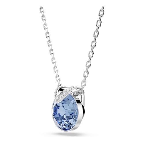 Detalle de Swarovski Collier pendentif Bella V – cristal bleu et pavé blanc sur chaîne rhodiée
