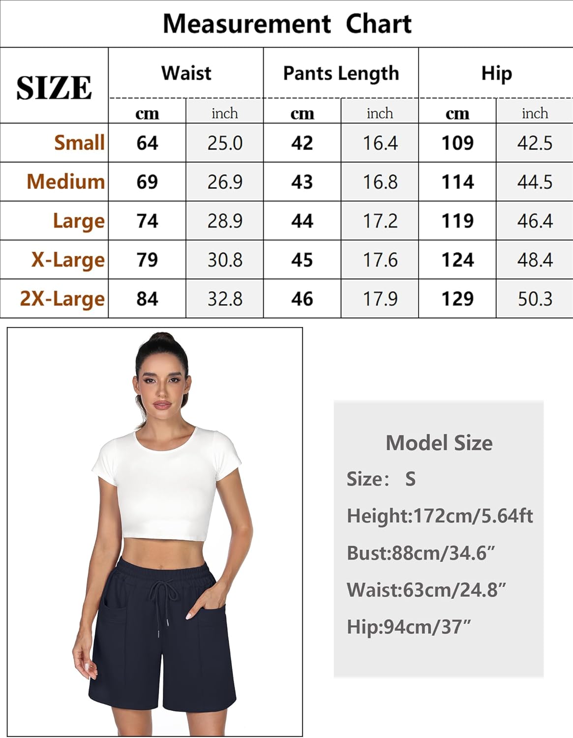 Thumbnail 4 de Demegimi Short Sport Femme avec 2 Poches – pour Yoga, Course, Fitness et Vélo