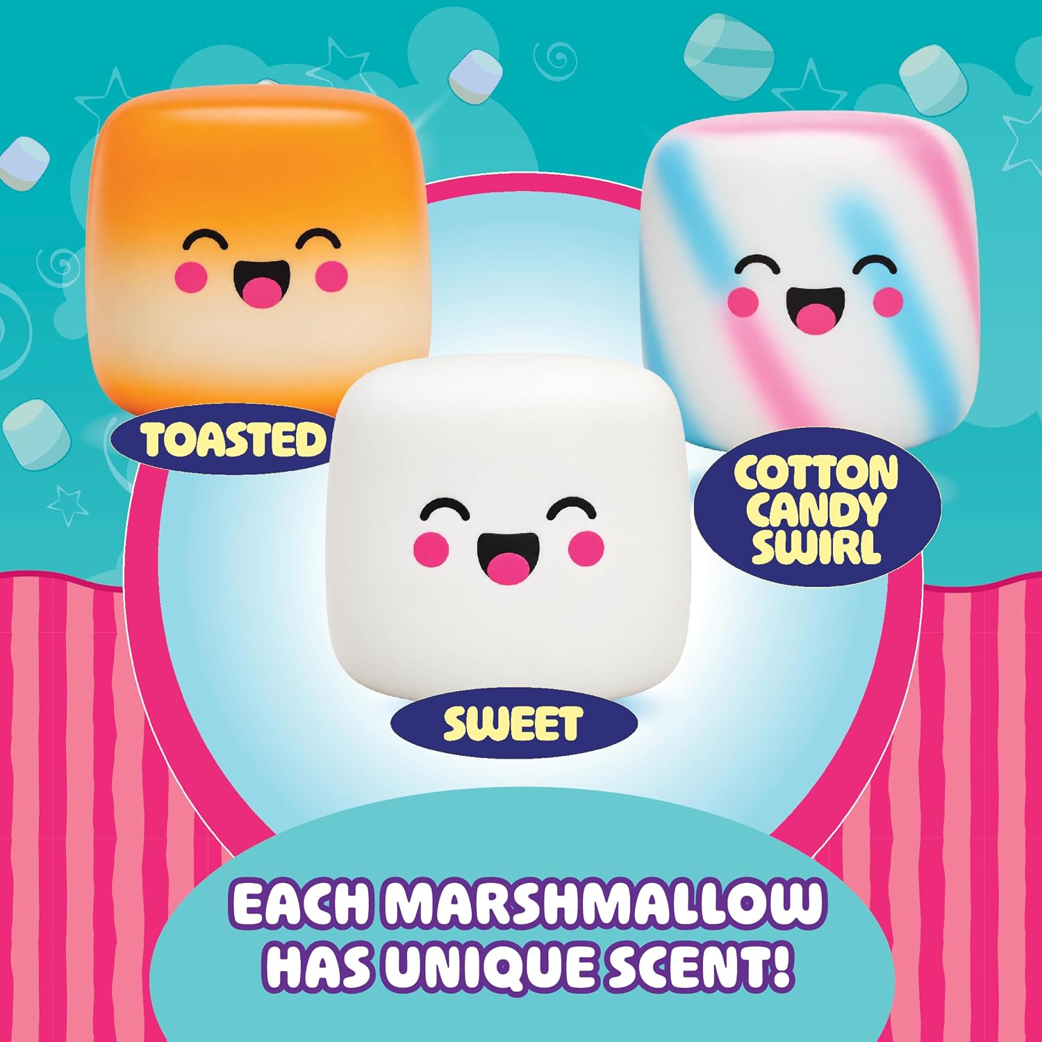 Detalle 1 de PlayMonster 26363 Squeeze Please Marshmallow Fidget Toys, 3-Pack, Slow-Rise Foam