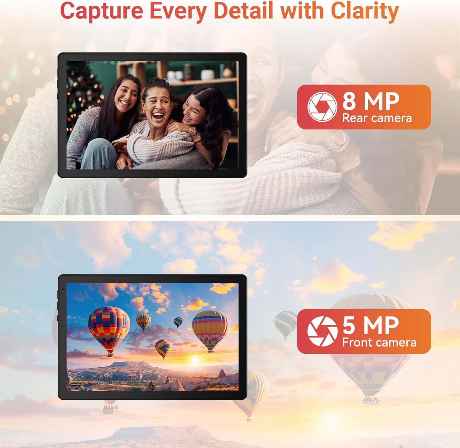 Thumbnail 6 de URAO 10.1-Inch Android Tablet (Android 16) with Octa-Core, 128GB Storage, Wi‑Fi 6 & Bluetooth 5.4