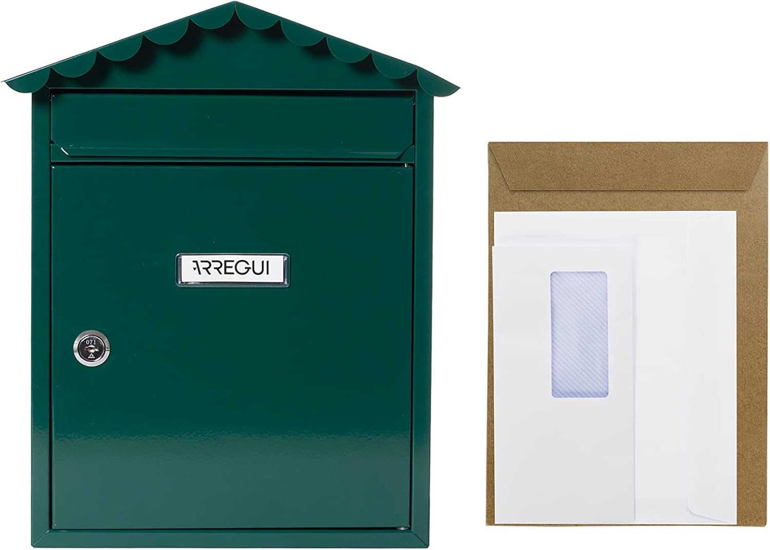Detalle 2 de Arregui Visit Outdoor E5743 – zielona skrzynka na listy DIN A4, do montażu na ścianie