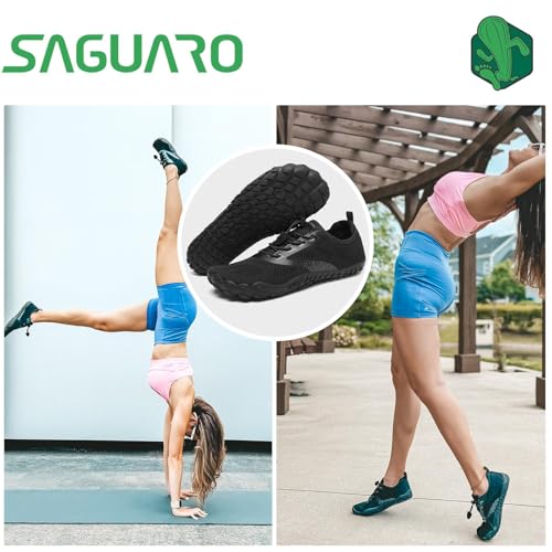 Detalle 2 de SAGUARO Chaussures de Trail Minimalistes – Noir Charbon, 47 EU