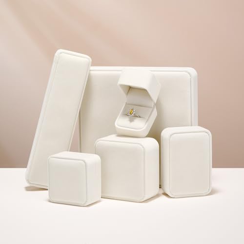 Thumbnail 7 de Oirlv Blanc Velours Boite à Bijoux – Coffret bague élégant 6x5x4 cm