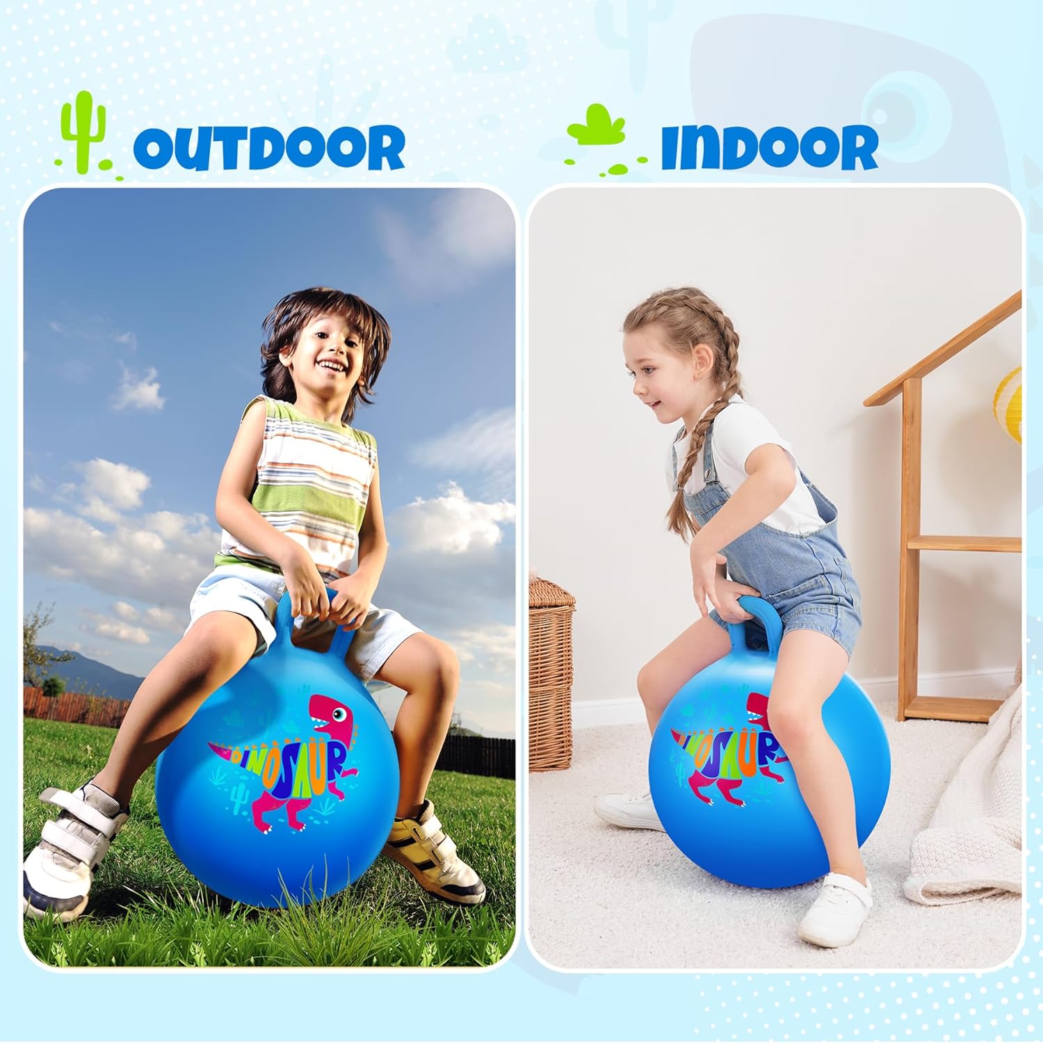 Thumbnail 4 de ZOOJOY 18-Inch Dinosaur Hopper Ball with Handle for Kids