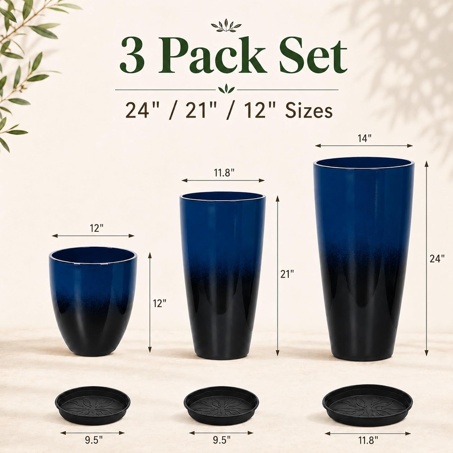 Thumbnail 2 de Neoaider Plastic Planter Set of 3