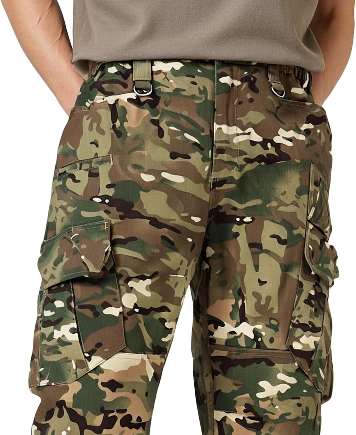 Detalle 2 de LANBAOSI Mens Tactical Ripstop Trousers with Knee Pad Pockets – Practical Cargo Pants for Outdoors