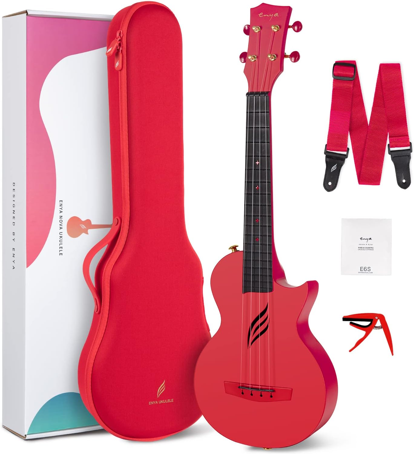 Thumbnail 6 de Ukulele Concerto Enya Nova U 23 pollici – kit completo in fibra di carbonio per principianti e professionisti