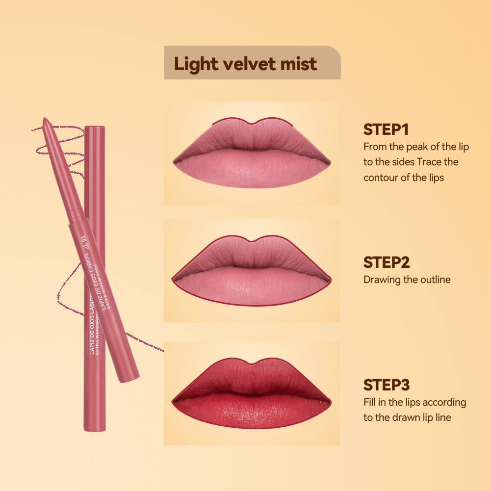 Detalle de LOPHE Matita Labbra 12 Colori – Set di Lip Liner Impermeabili, Cremose e Lisce, a Lunga Tenuta (Serie Opaca A)