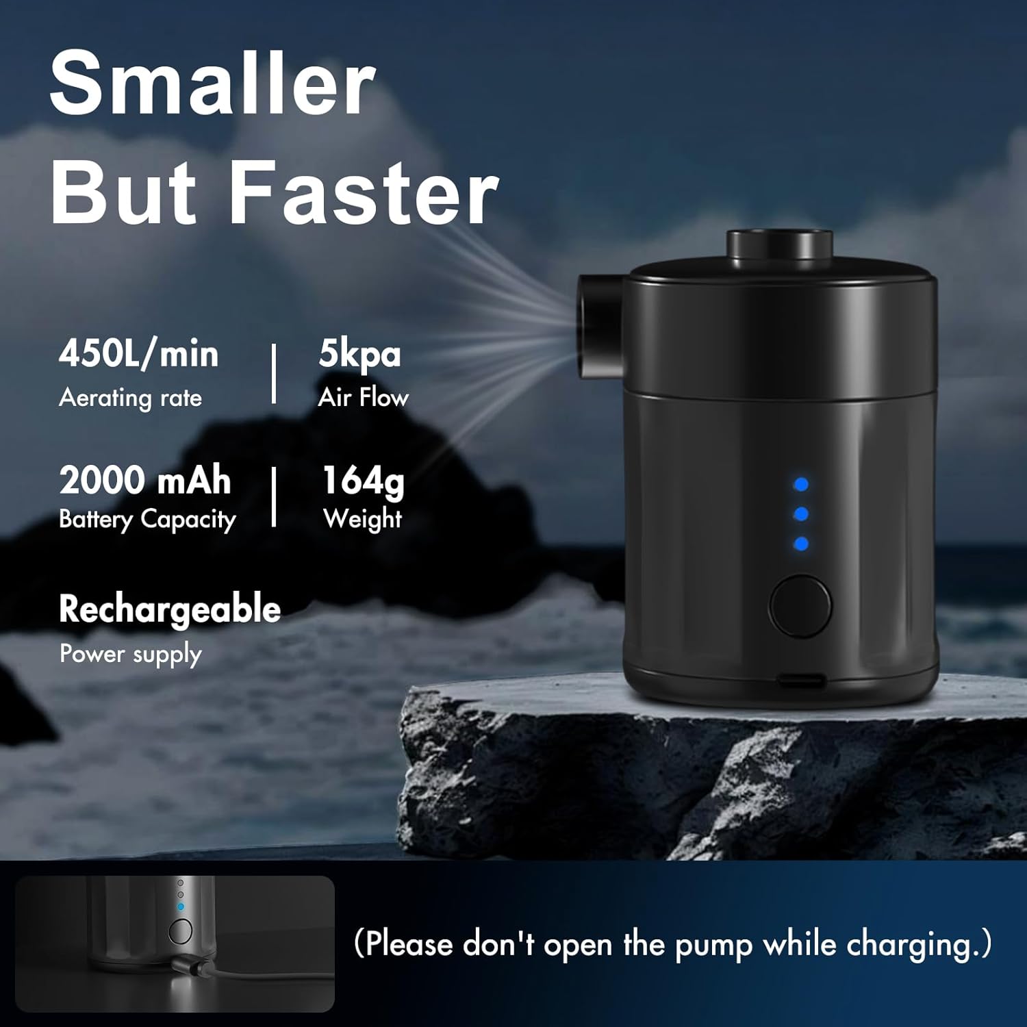 Thumbnail 1 de Mojimdo Portable Electric Air Pump for Inflatables – Rechargeable mini pump with 4 nozzles