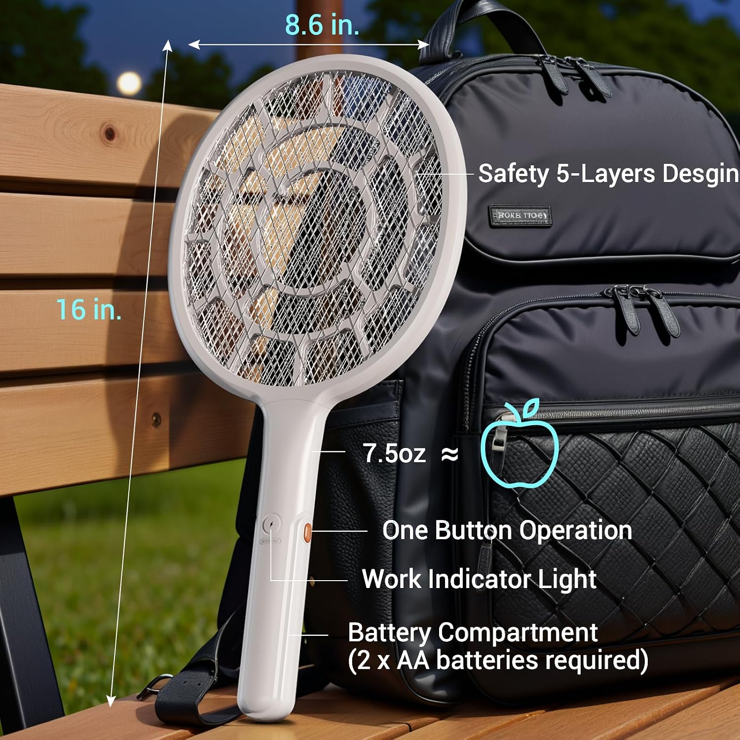 Thumbnail 6 de YsChois Electric Fly Swatter: 3400V, Dense 3mm Mesh, Apple-Weight Racket