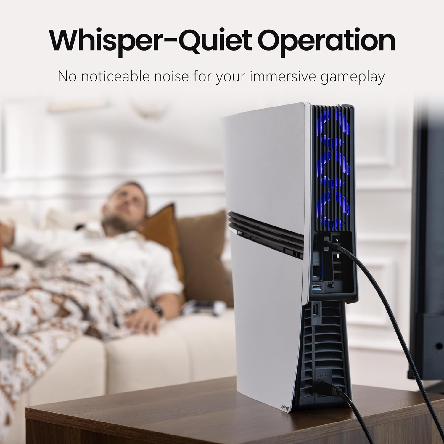 Thumbnail 6 de KIWIHOME Cooling Fan for PS5 Slim: Efficient Triple-Fan Cooling with USB Passthrough