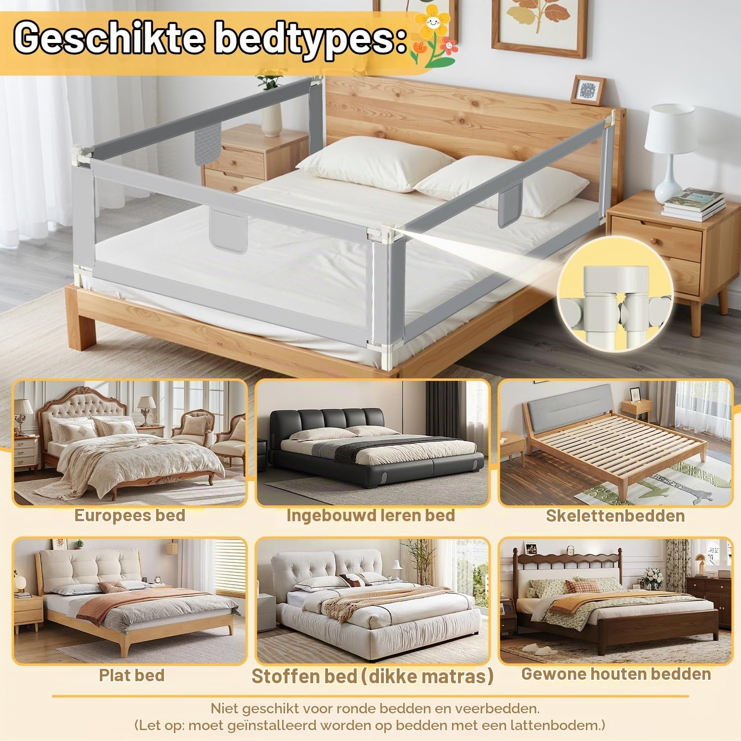 Detalle 2 de Ikodm THW-11657*2 11656*1-B1c bedhekset, 3 delen, 64–96 cm