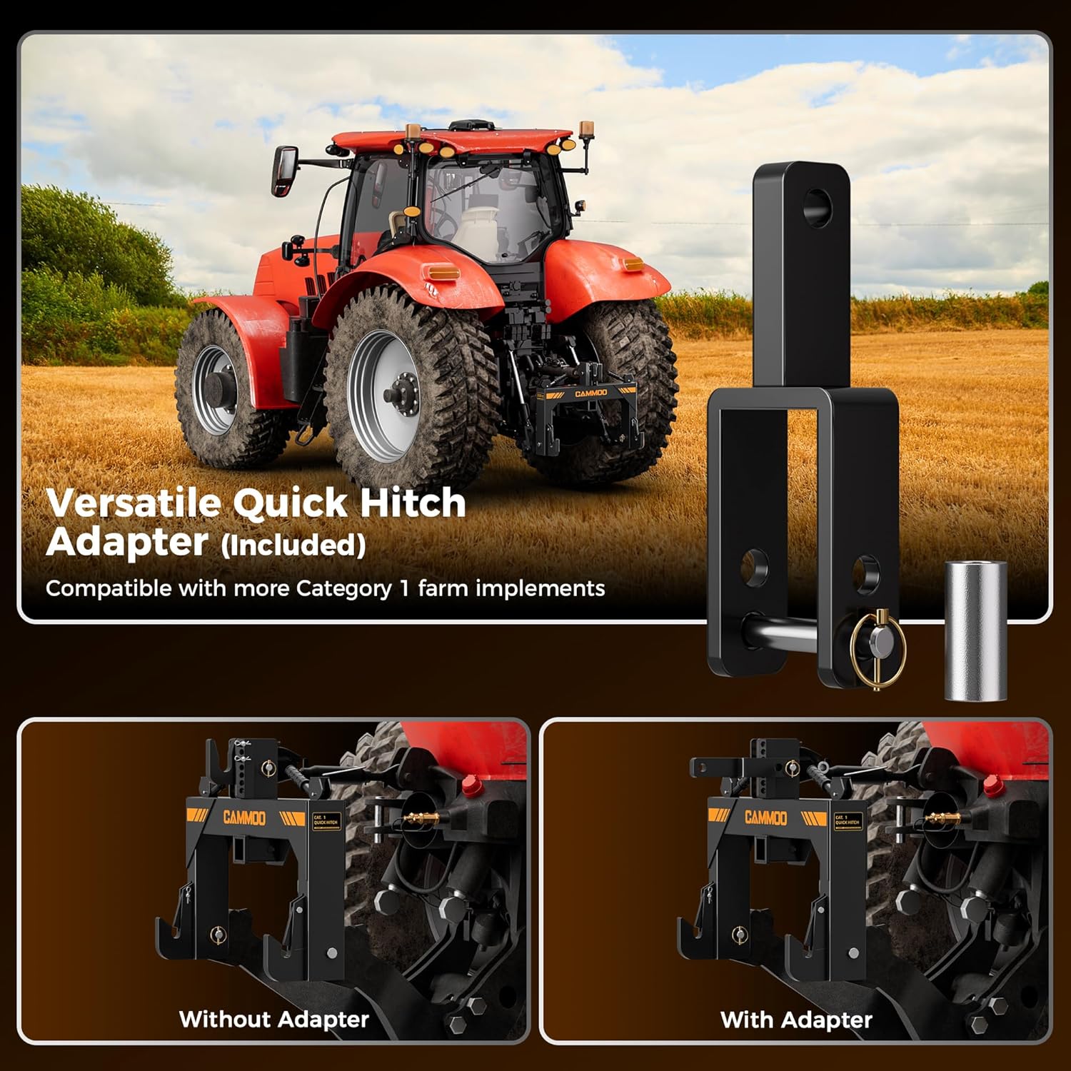 Detalle de CAMMOO 3-Point Quick Hitch with 2-Inch Receiver