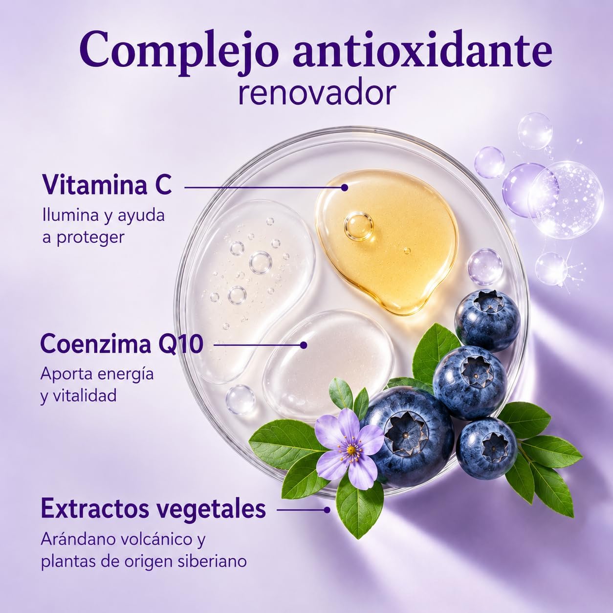 Detalle de Natura Siberica anti-OX vilda blåbär ansiktsserum med C-vitamin och Q10