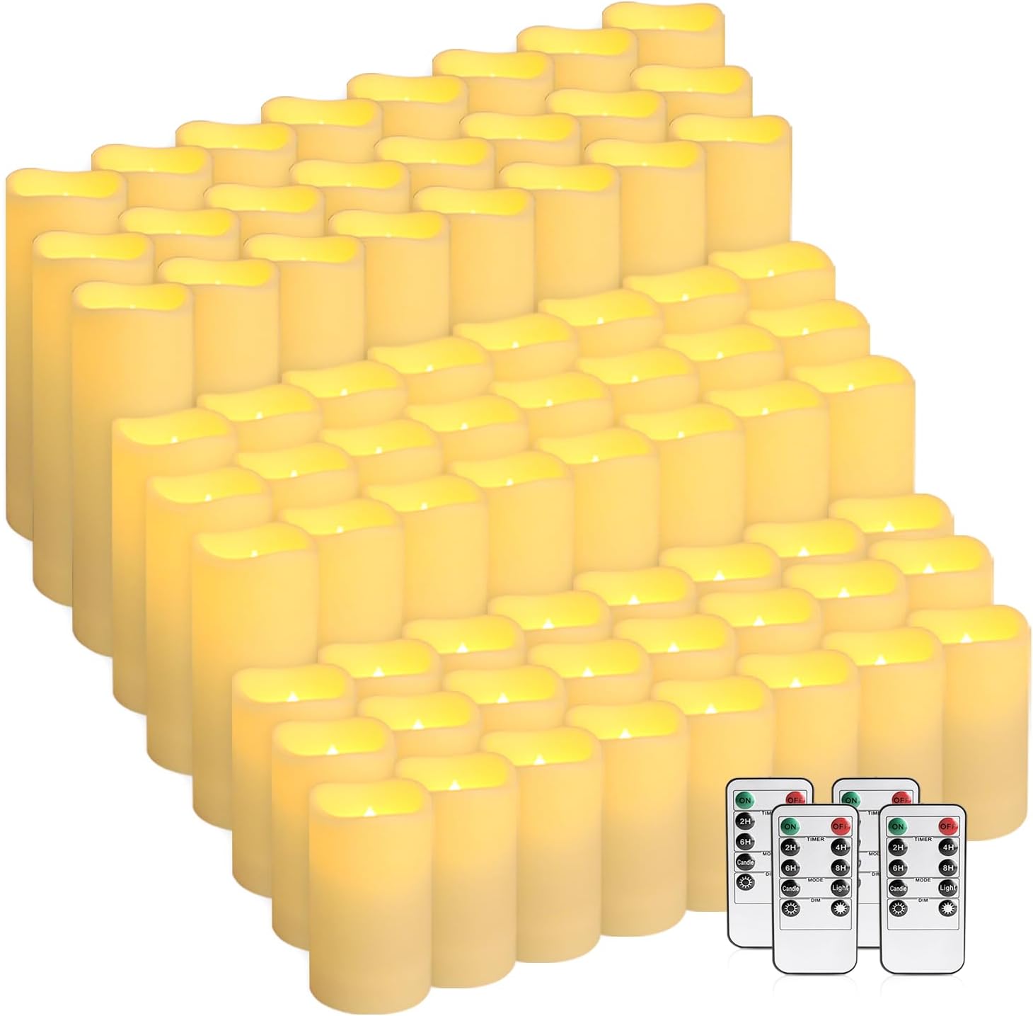 Detalle de CAKETYCG 72-Pack LED Flameless Candles with Remote, Three Sizes