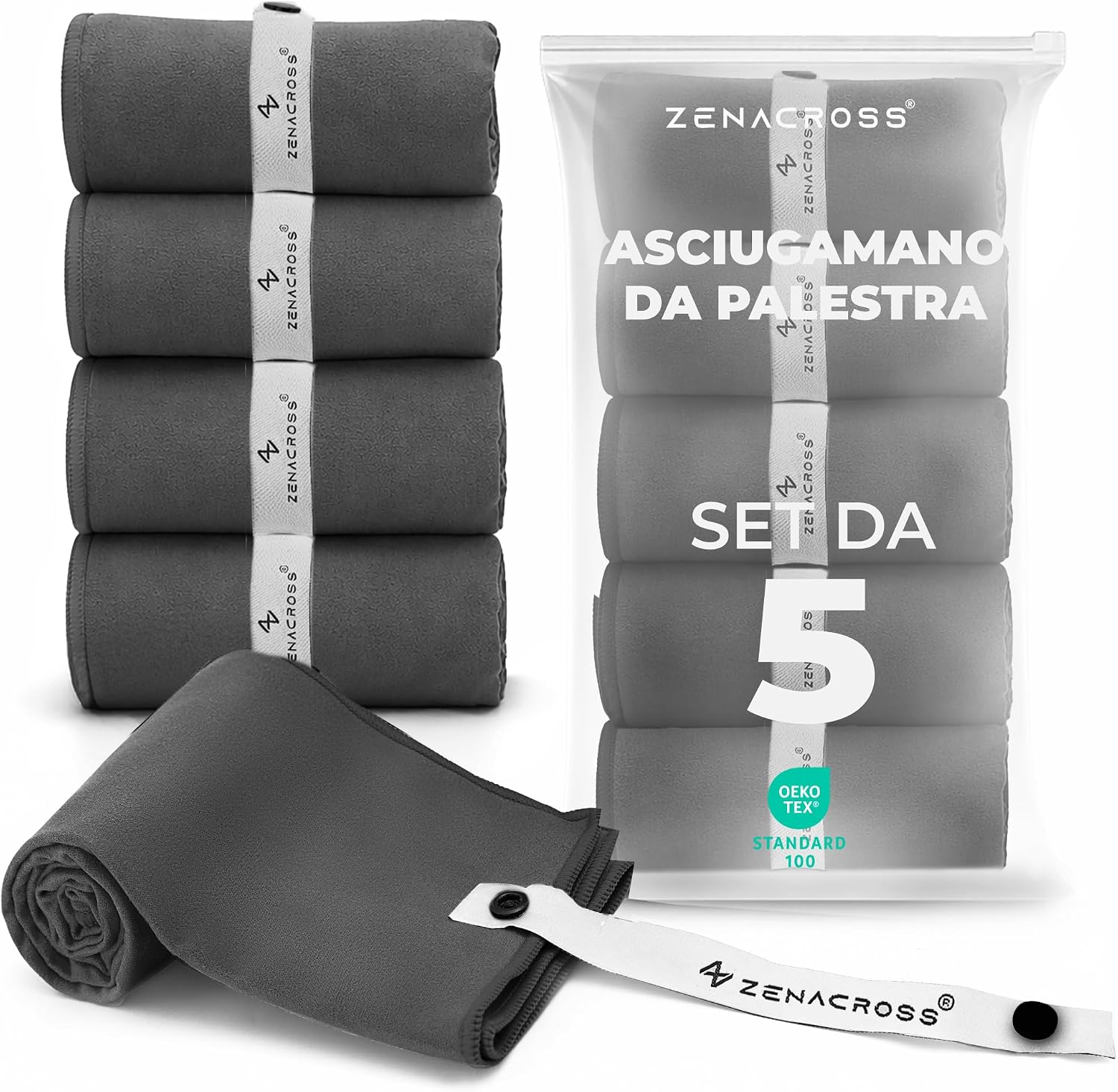 Detalle de Zenacross Asciugamano Microfibra Set da 5 40x77 cm