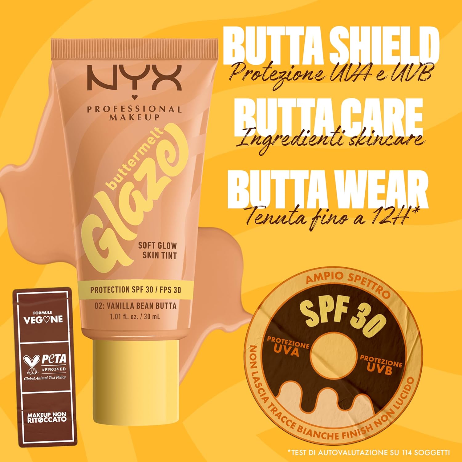 Detalle de NYX Professional Makeup Fondotinta Illuminante 02 Vanilla Bean Butta – incarnato uniforme e luminoso