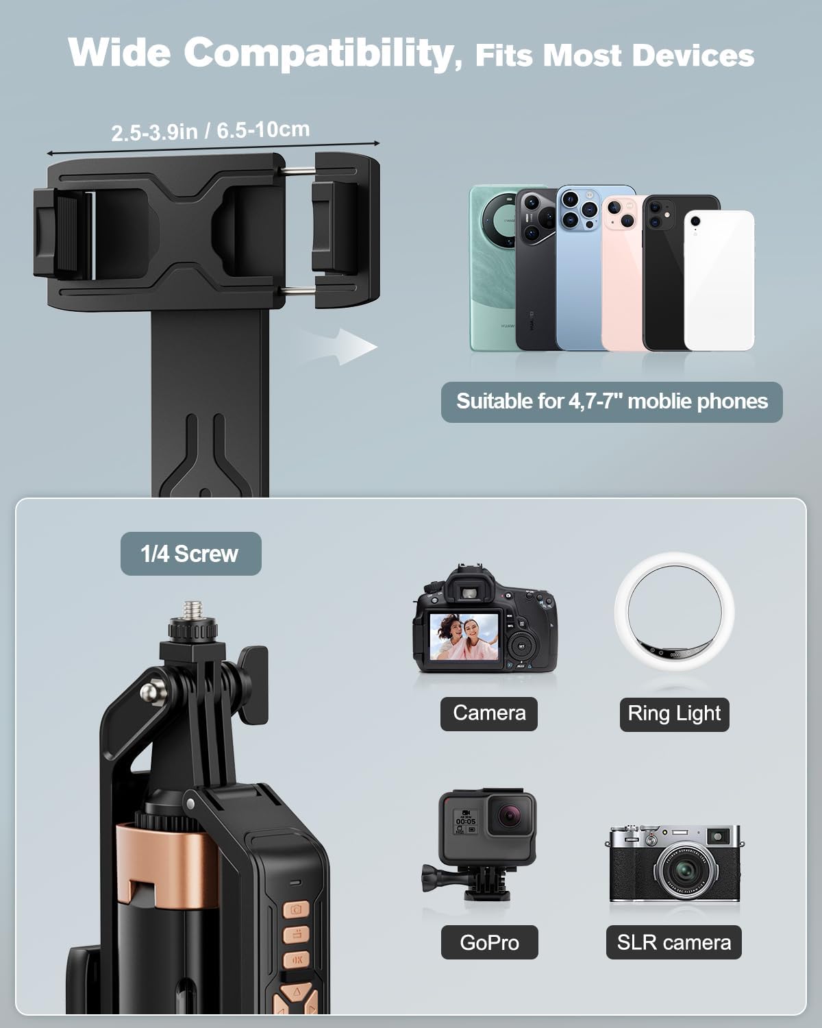 Thumbnail 4 de Avaspot 180CM Phone Tripod with 2 Fill Lights