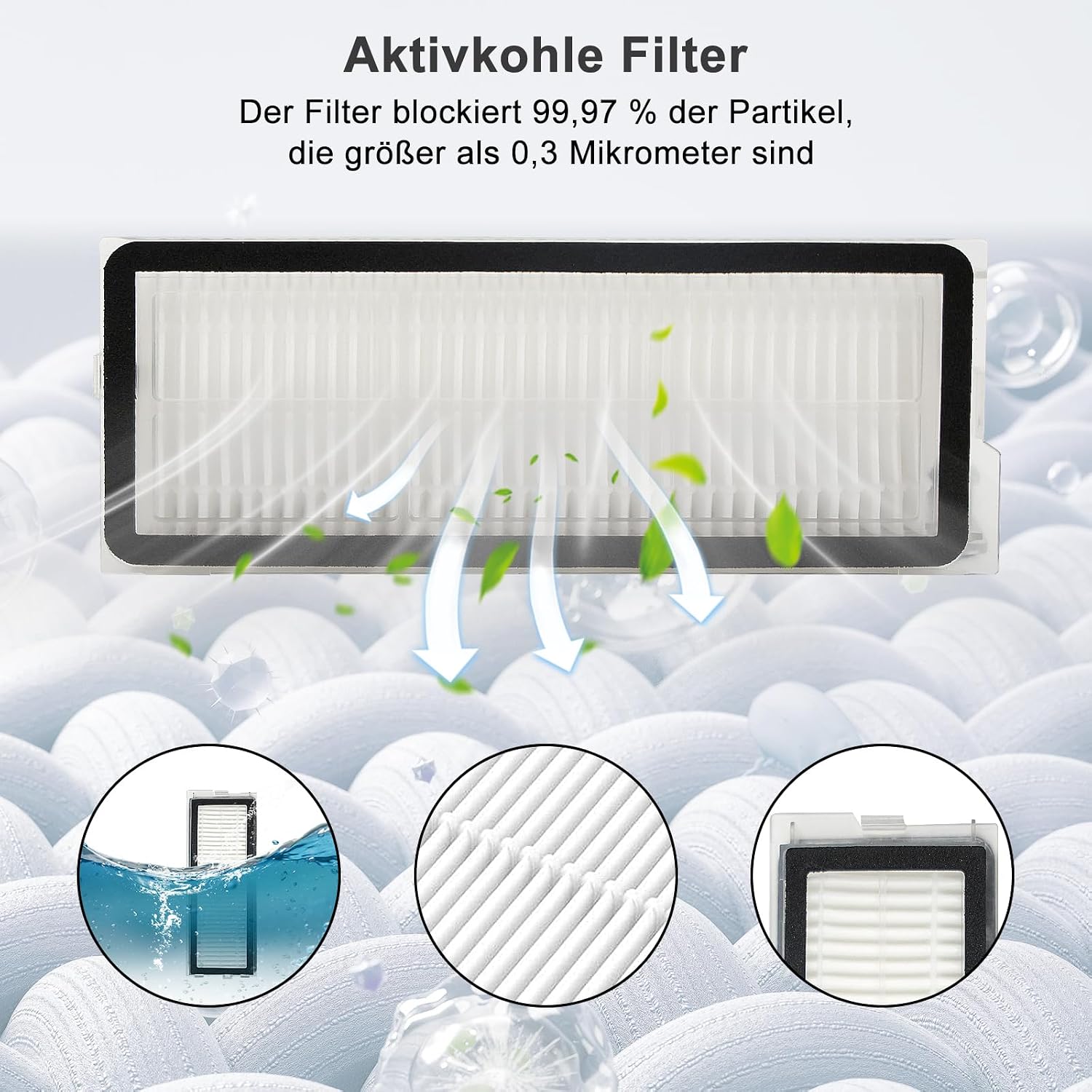 Detalle de Fishoney 26 Stück Zubehörset für Roborock QV 35A/QV 35S, Qrevo S Pro, QR 598/QR 798